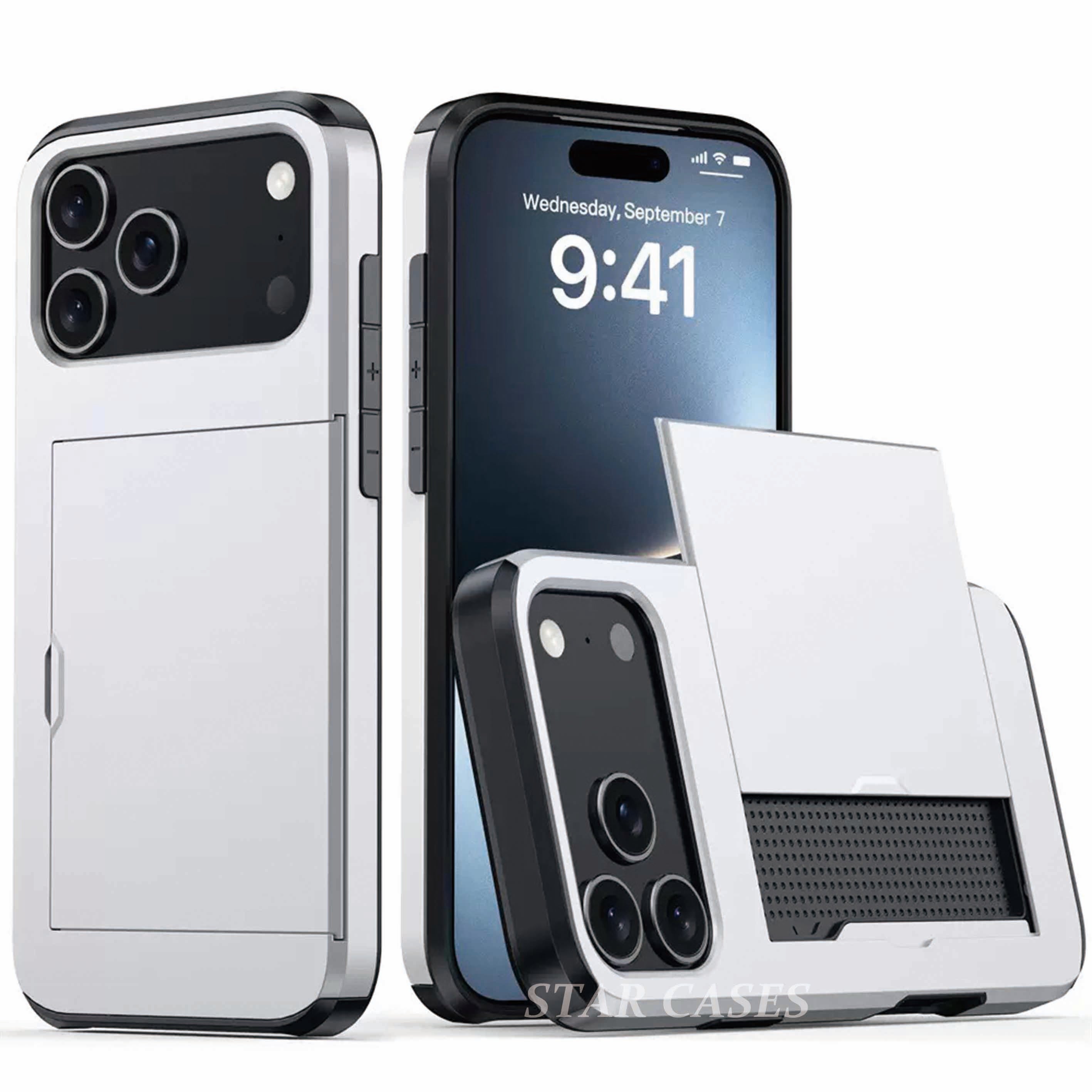iPhone 17 Pro Max Heavy Duty Back Slide Card Case