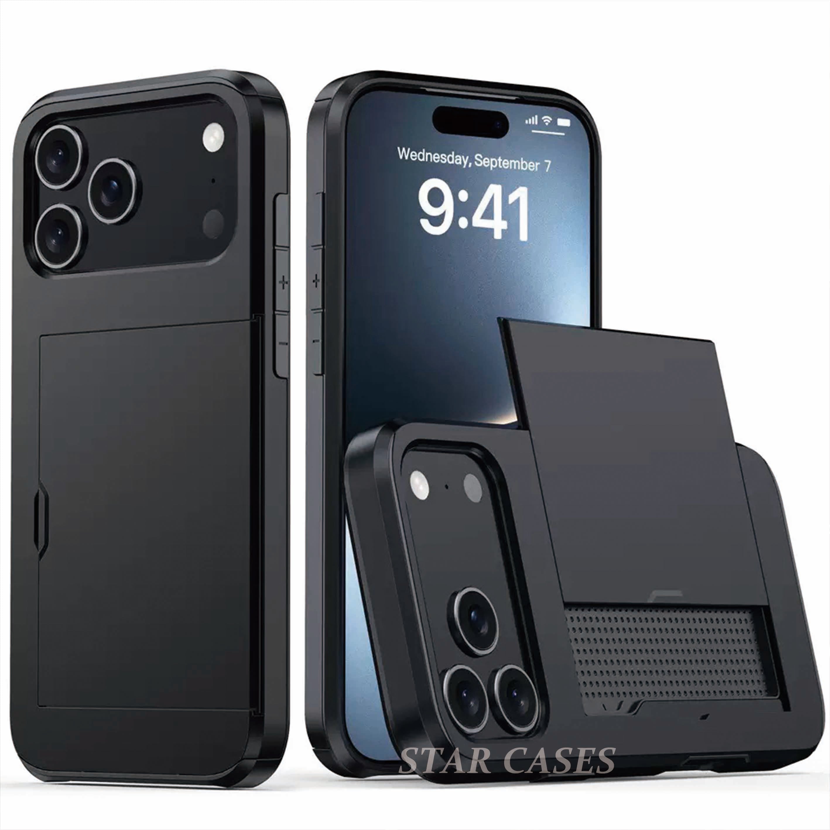 iPhone 17 Heavy Duty Back Slide Card Case