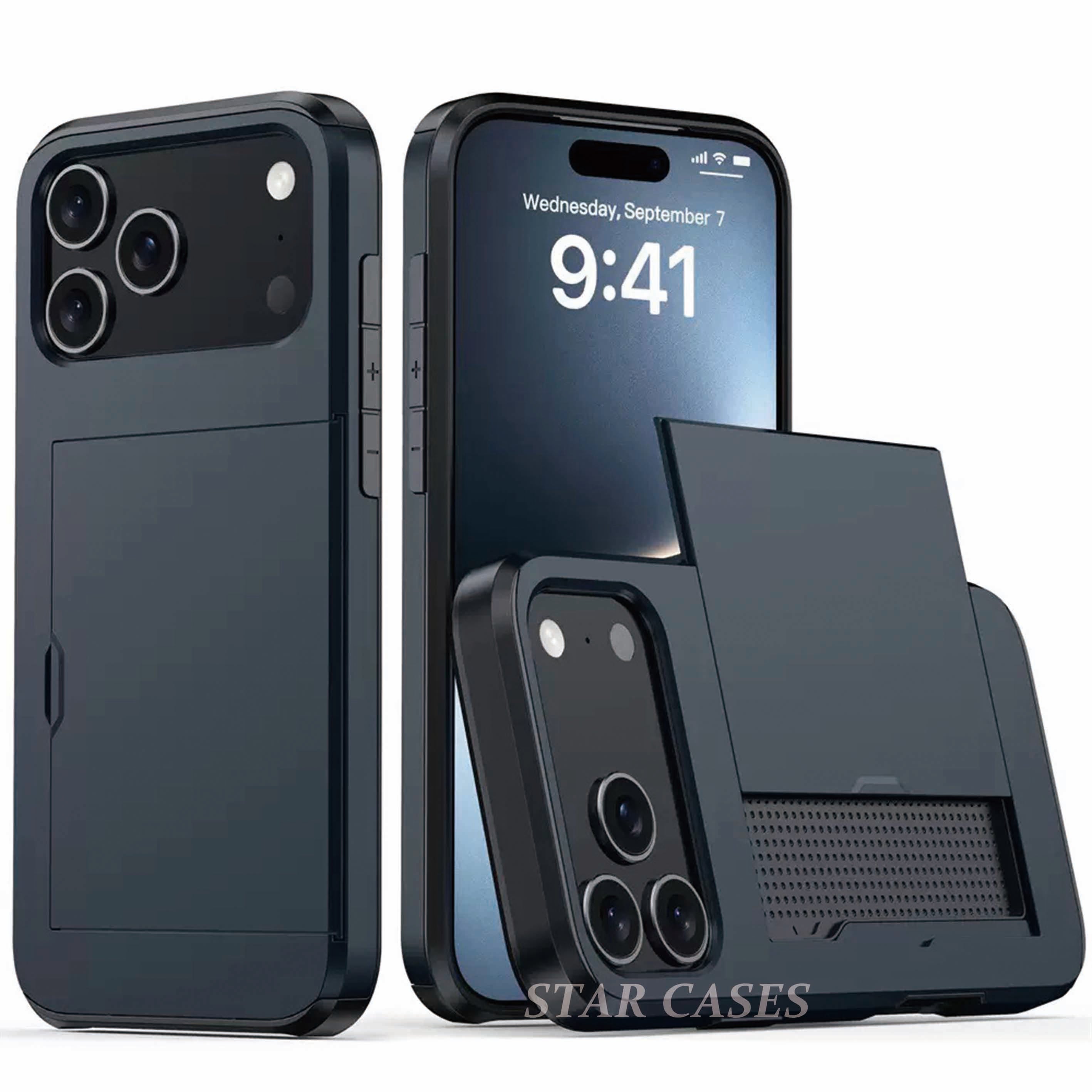 iPhone 17 Air Heavy Duty Back Slide Card Case