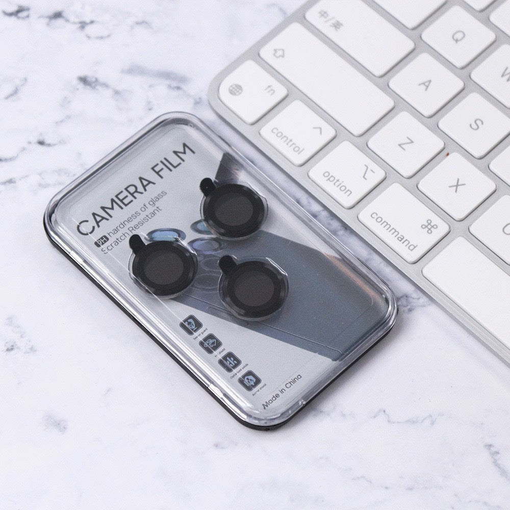 iPhone Camera Lens Metal Ring Glass Screen Protector