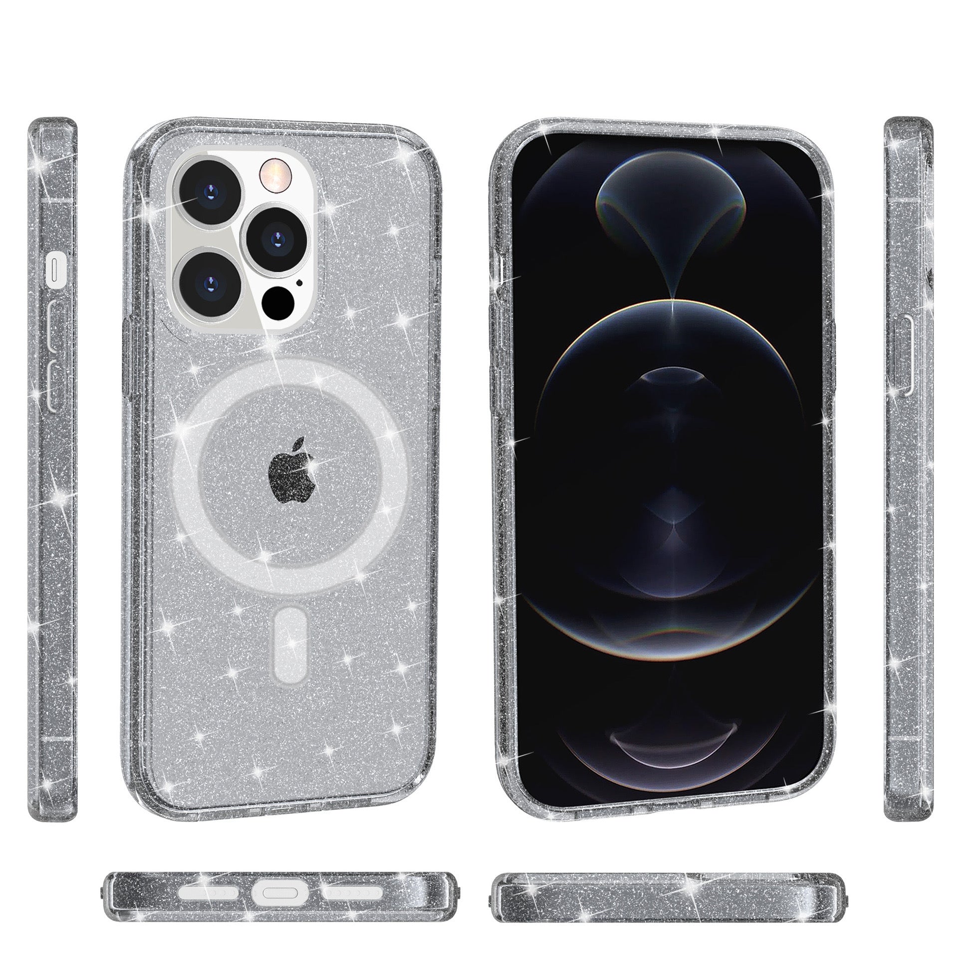 iPhone 16 Plus Terminator Magsafe Glitters Hard Clear Case