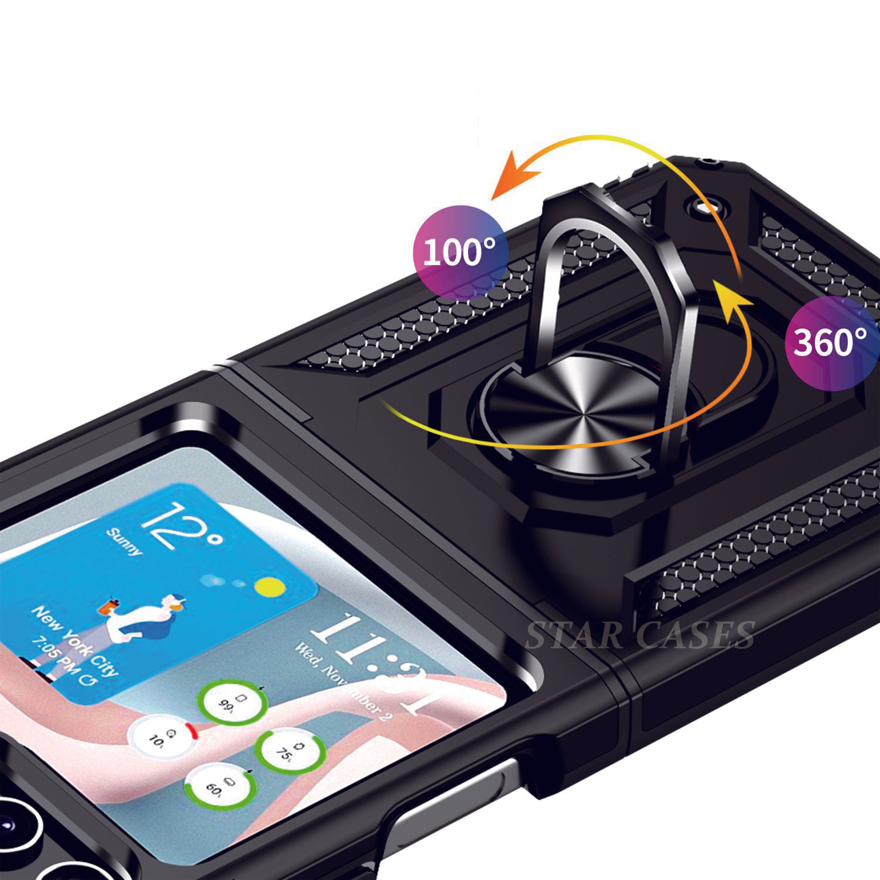 Samsung Z Flip 3 Military Ring Holder Magnetic Case
