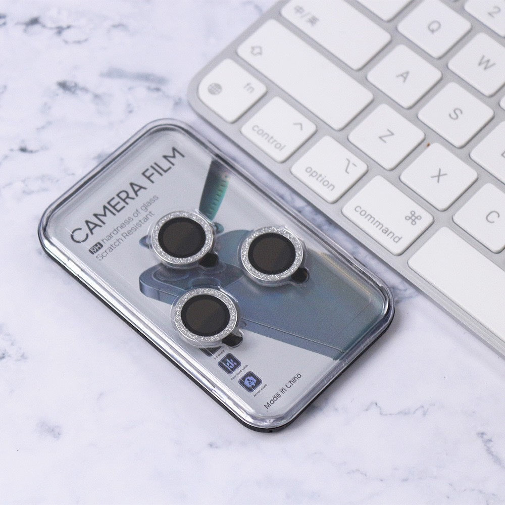 iPhone Camera Lens Metal Ring Glass Screen Protector