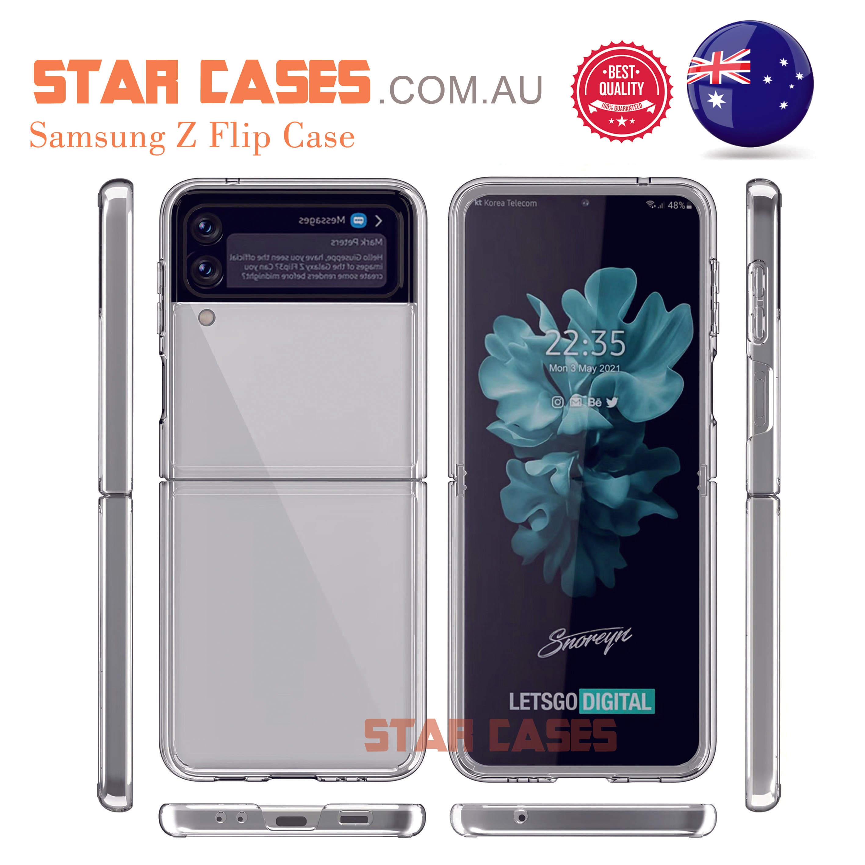 Samsung Galaxy Z Flip 5 Heavy Duty Slim Clear Case