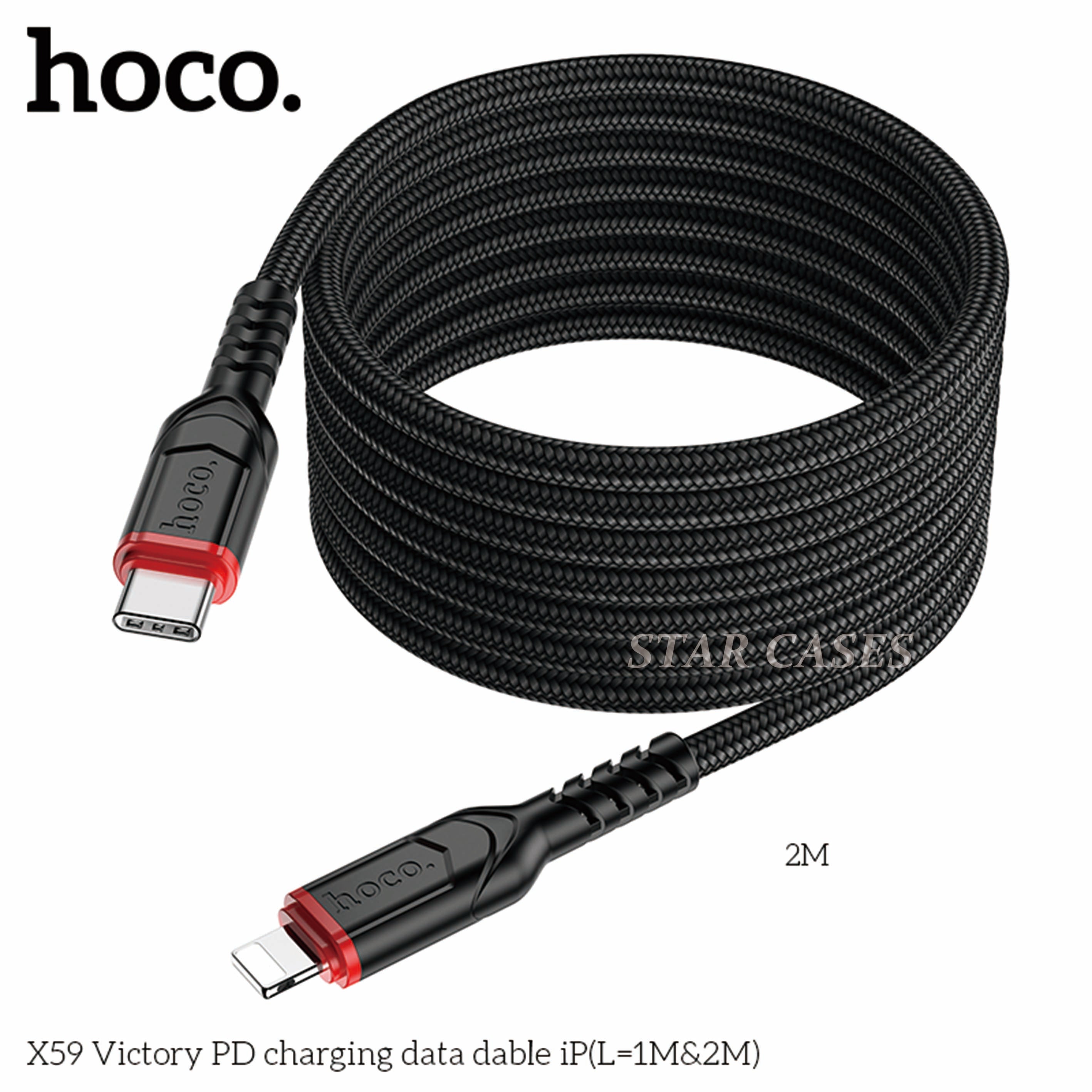 Hoco X59 Lighting to USB C 2 Metre Anti-Bending Fast Charging Cable