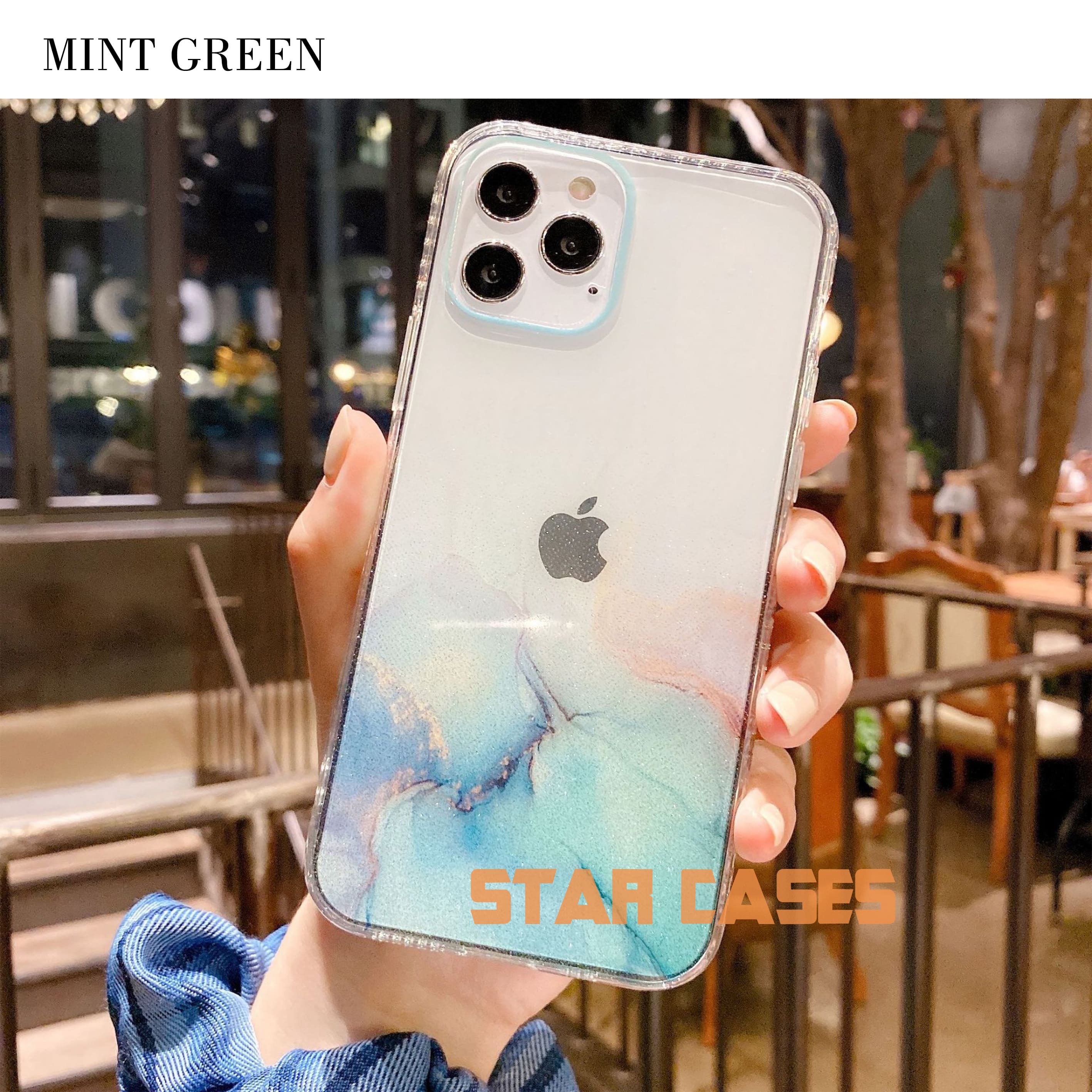 iPhone 12 Pro Max Clear Marble Glitter Case