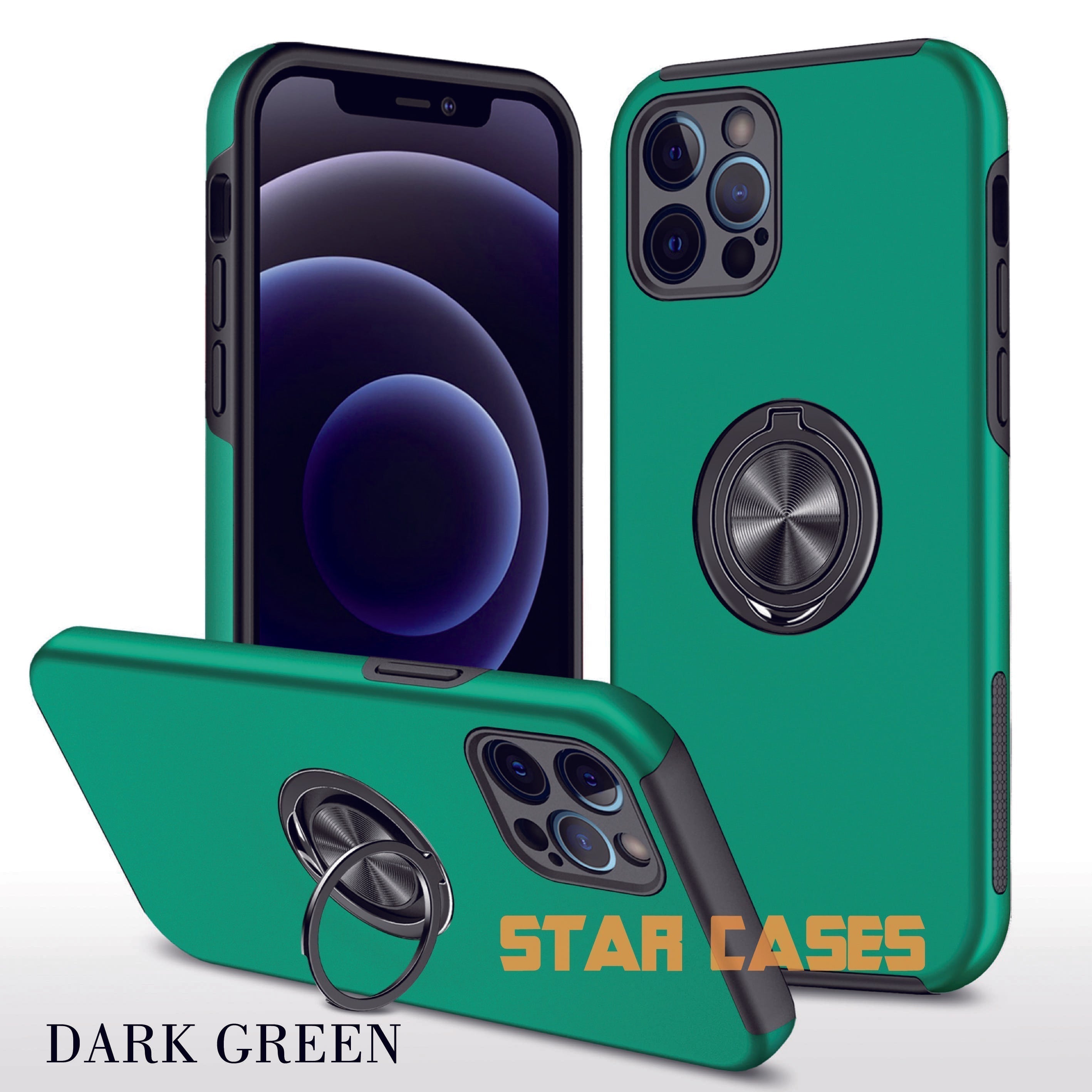 iPhone 15 Plus Shockproof Magnetic Ring Holder Case