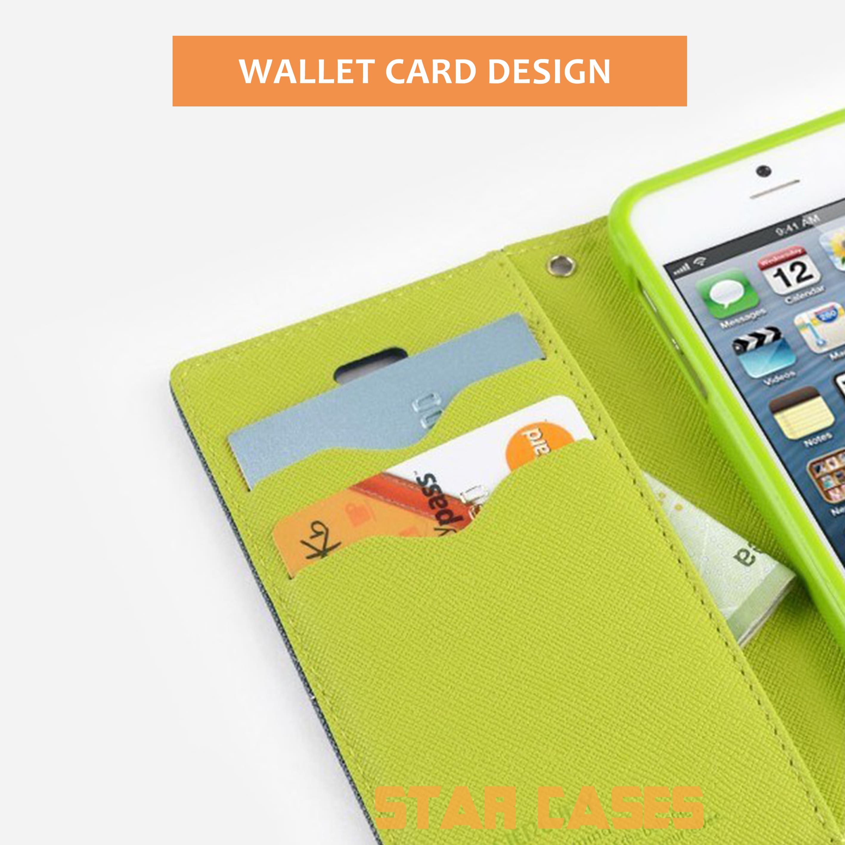 iPhone XR Leather Flip Wallet Cover
