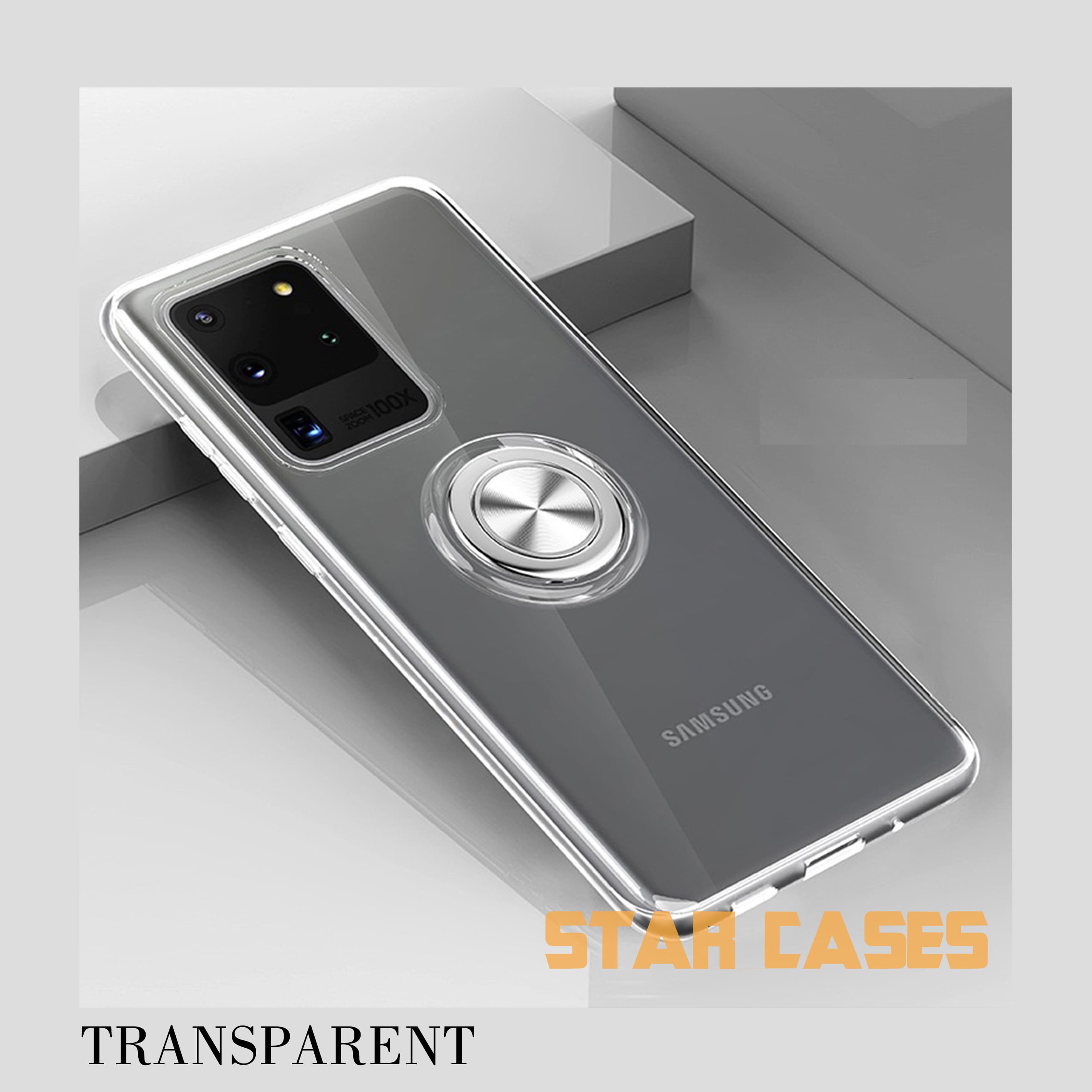 Samsung S20 Clear Ring Holder Soft Case