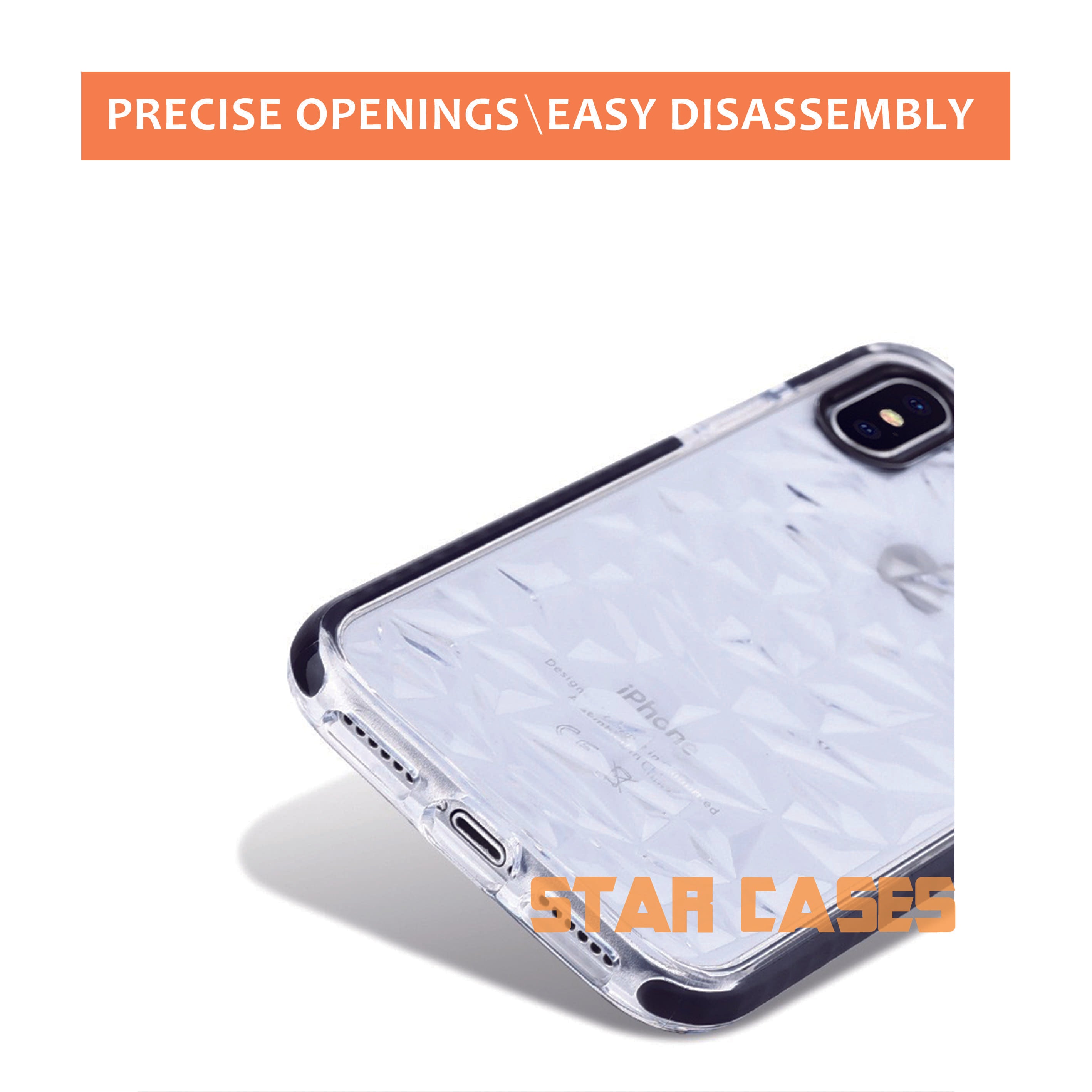 iPhone Xs Max Triangle Diamond Shockproof Case
