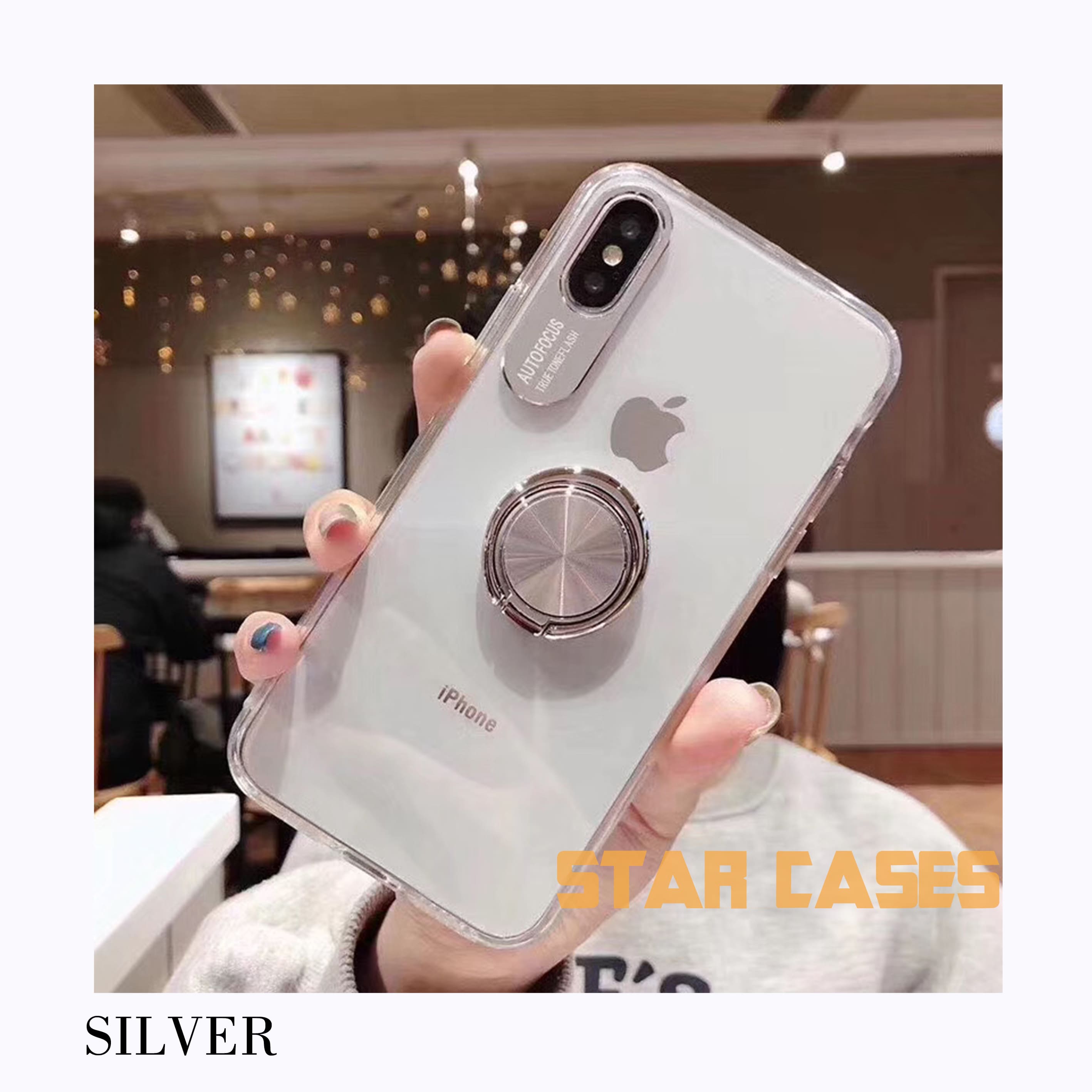 iPhone XR Clear Ring Holder Hard Case