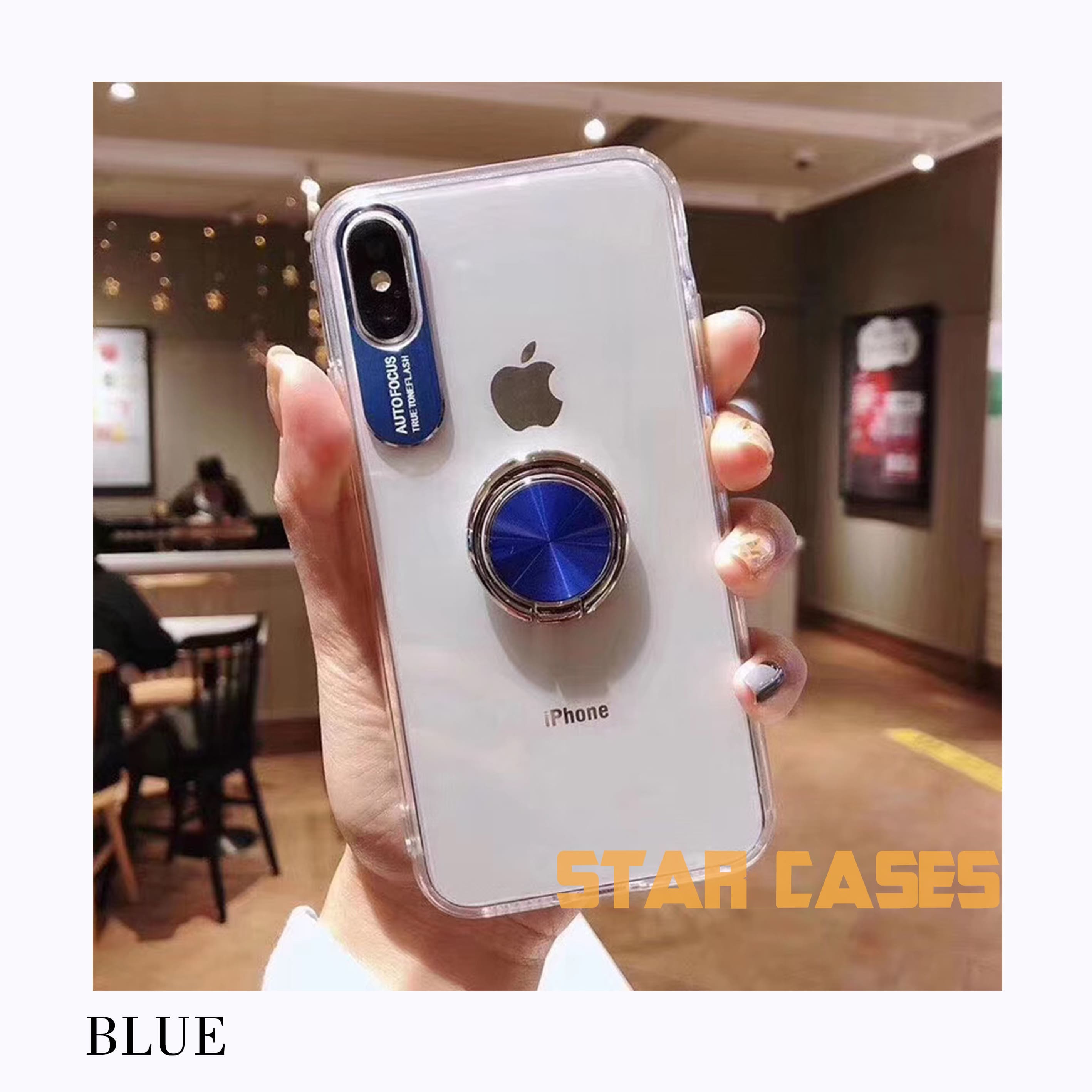 iPhone XR Clear Ring Holder Hard Case