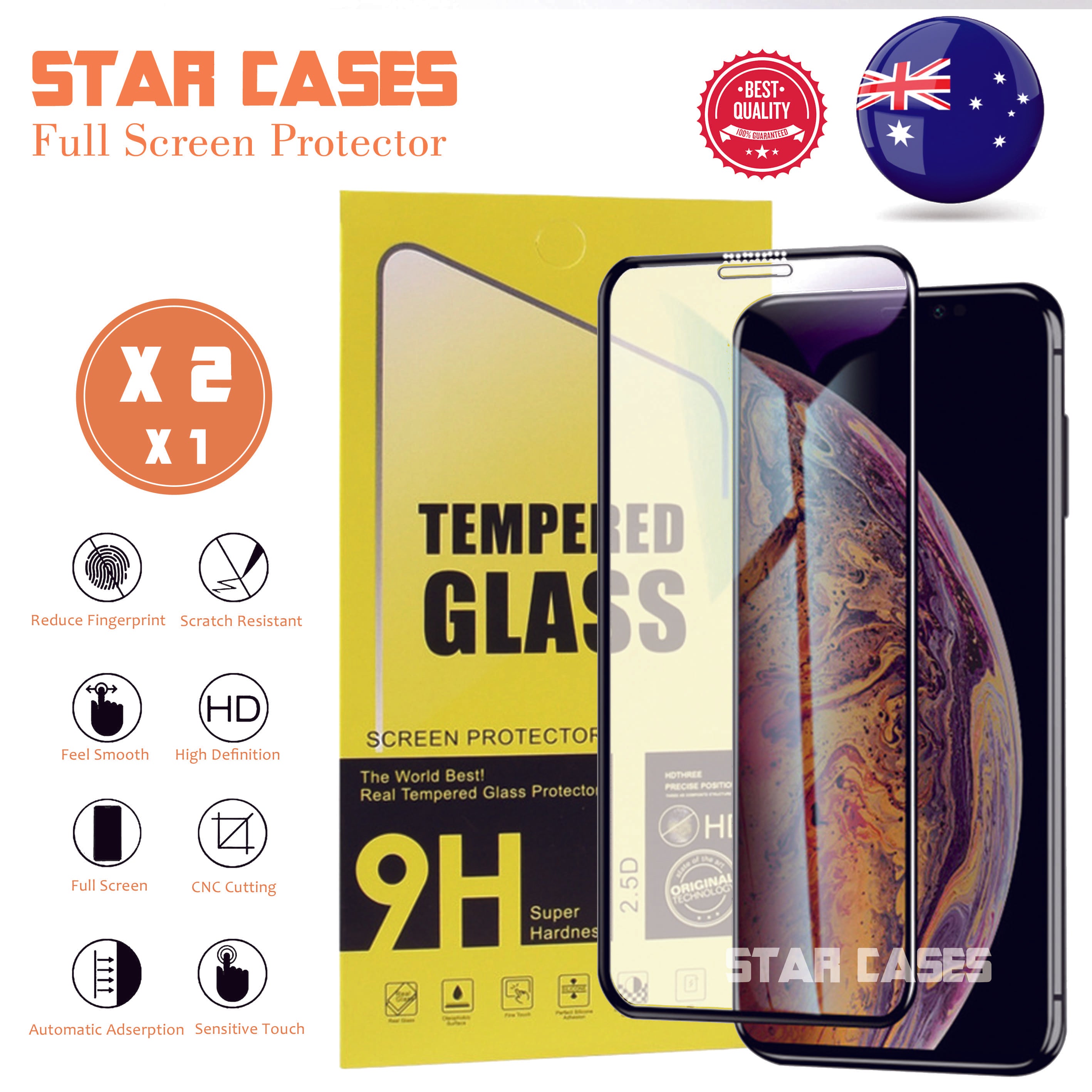 iPhone 9D Full Cover Tempered Glass Screen Protector