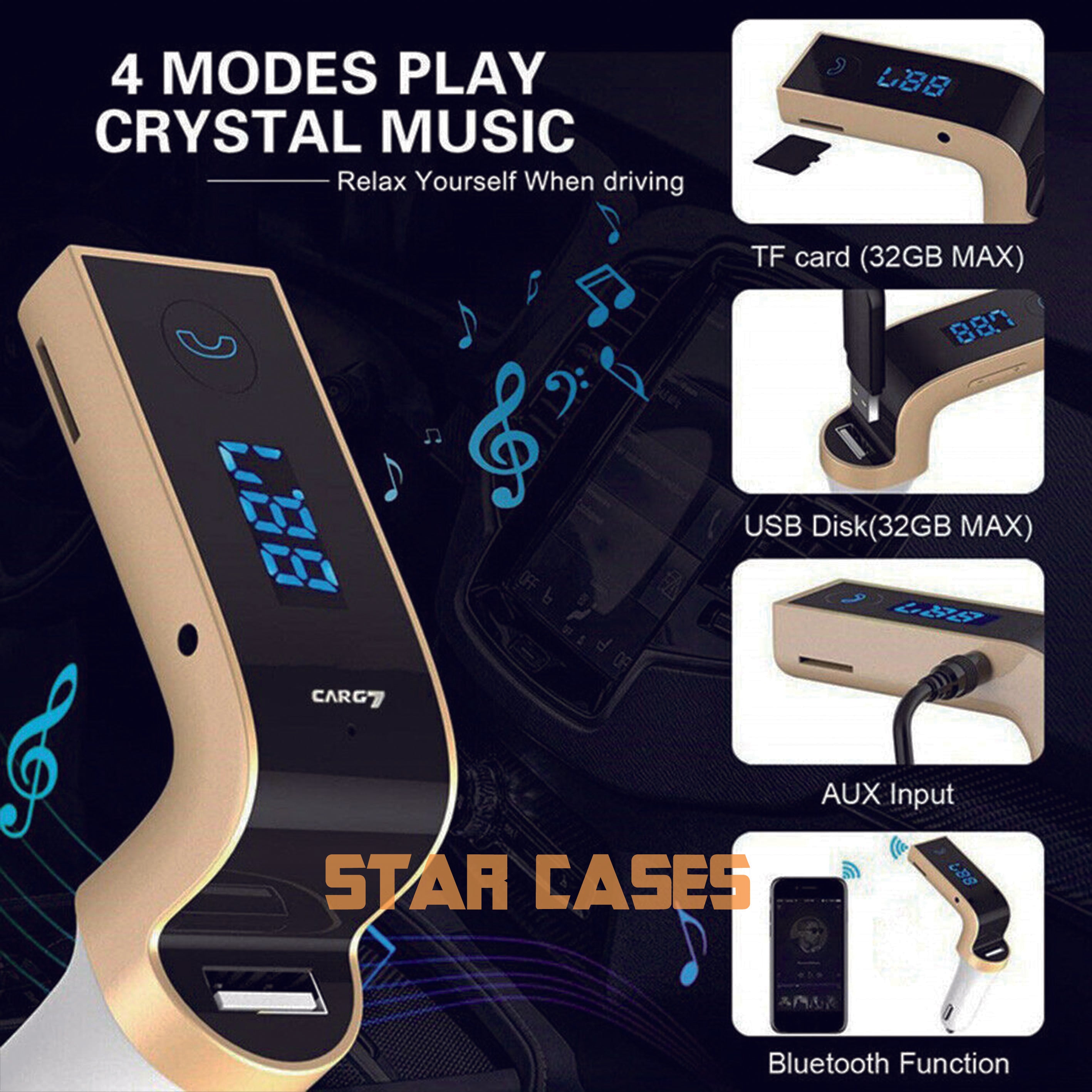 Genuine G7 Bluetooth-compatible 4.0 FM Transmitter