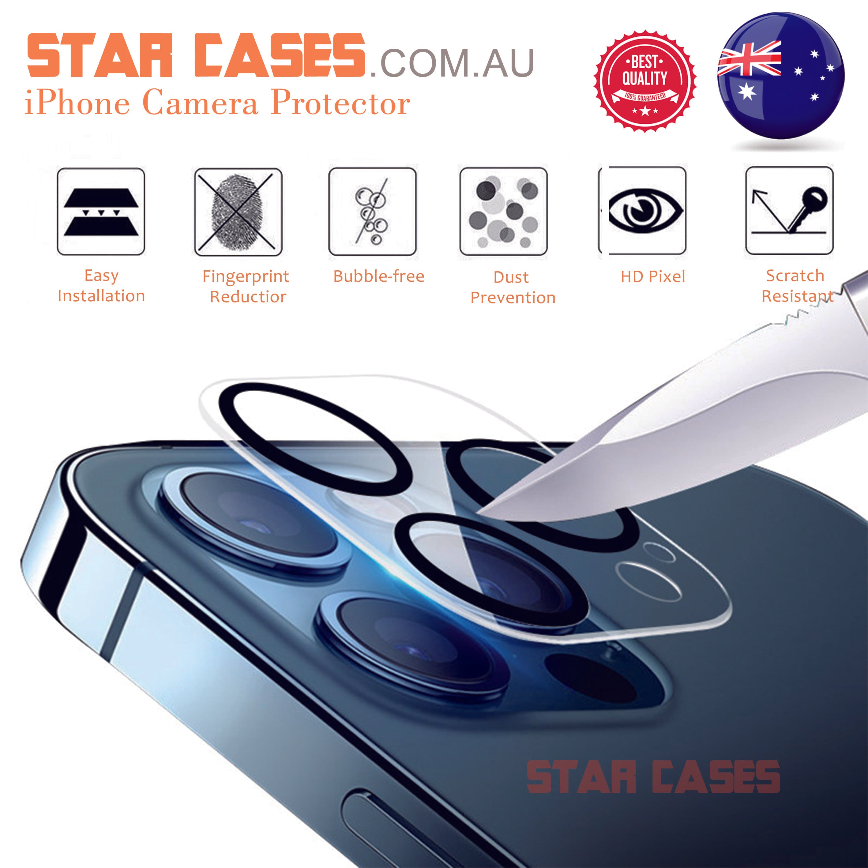 iPhone Camera Lens+Black Circle Screen Protector