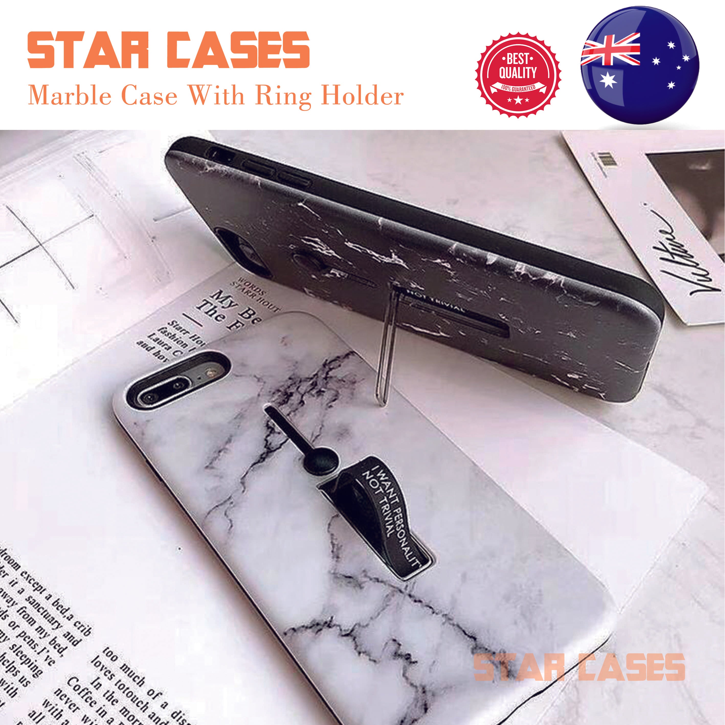 iPhone Xs Max Marble Shockproof Holder Case