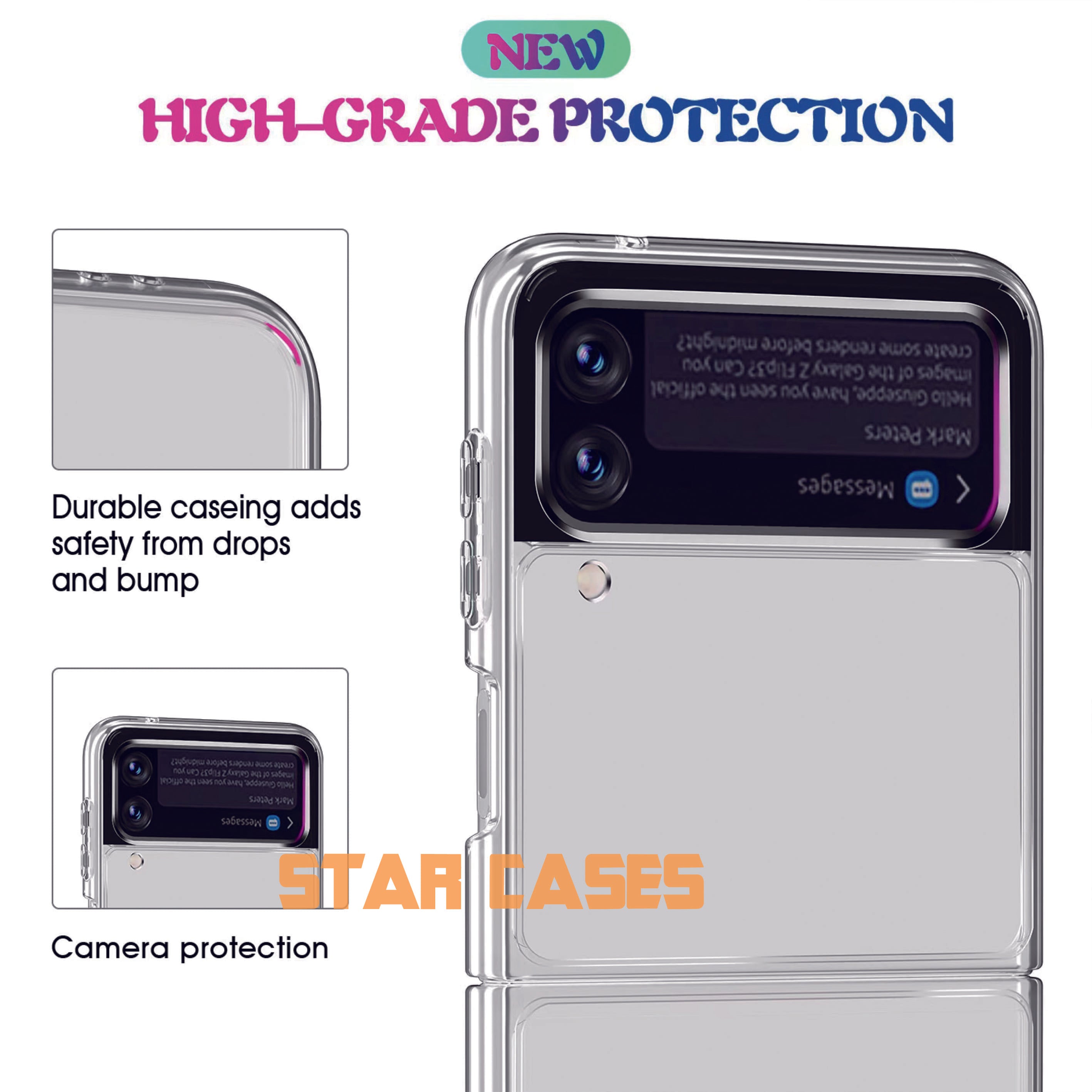 Samsung Galaxy Z Flip 5 Heavy Duty Slim Clear Case
