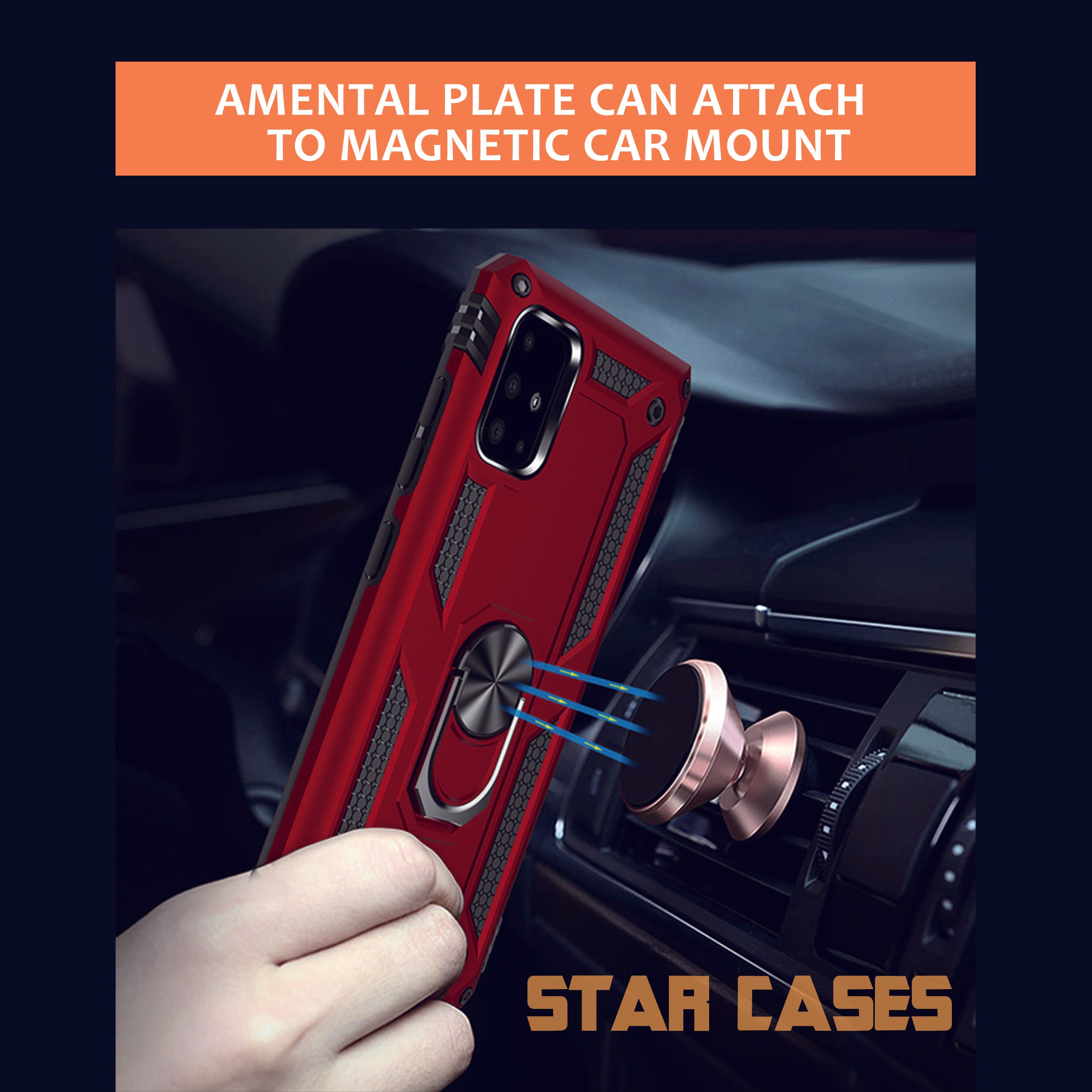 Samsung Note10 Plus Military Ring Holder Magnetic Case