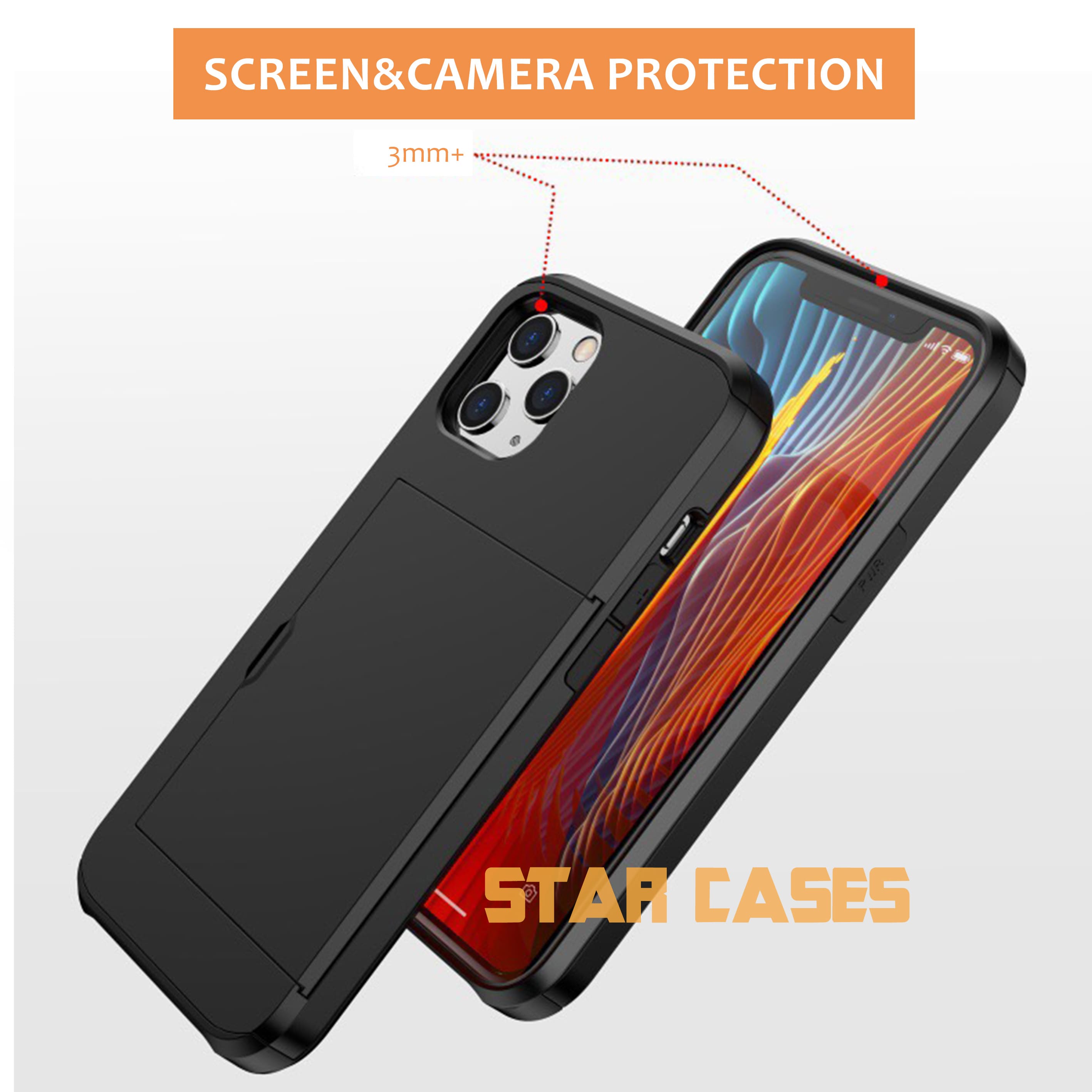 iPhone 16 Pro Max Heavy Duty Back Slide Card Case