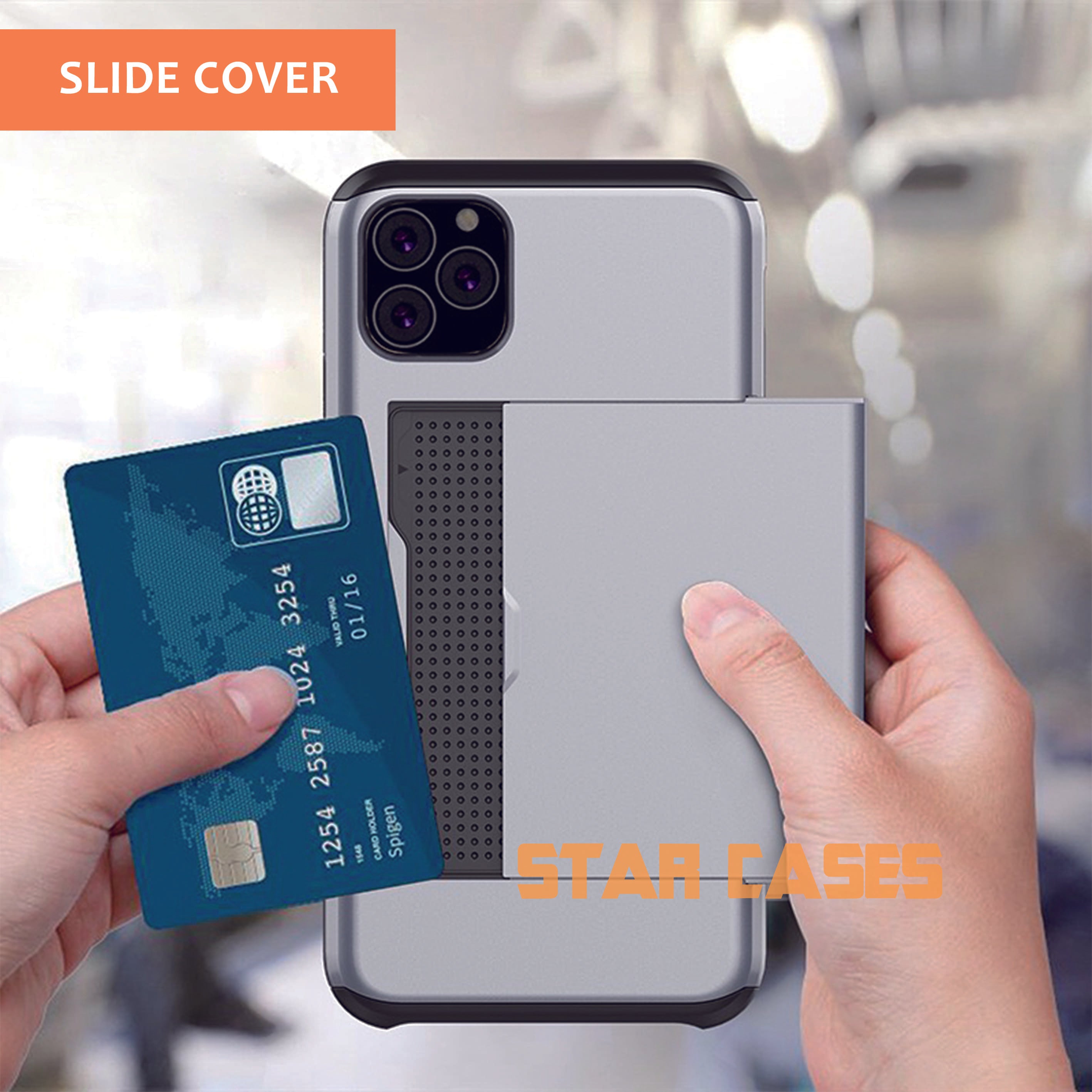 iPhone 16 Pro Max Heavy Duty Back Slide Card Case