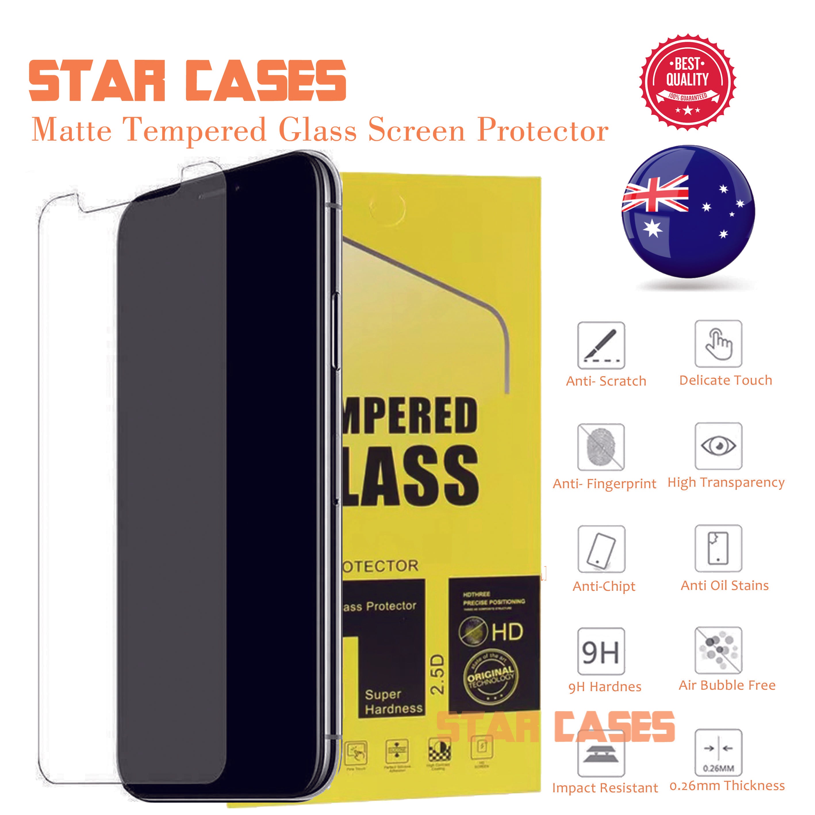 iPhone Front Matte Tempered Glass Screen Protector