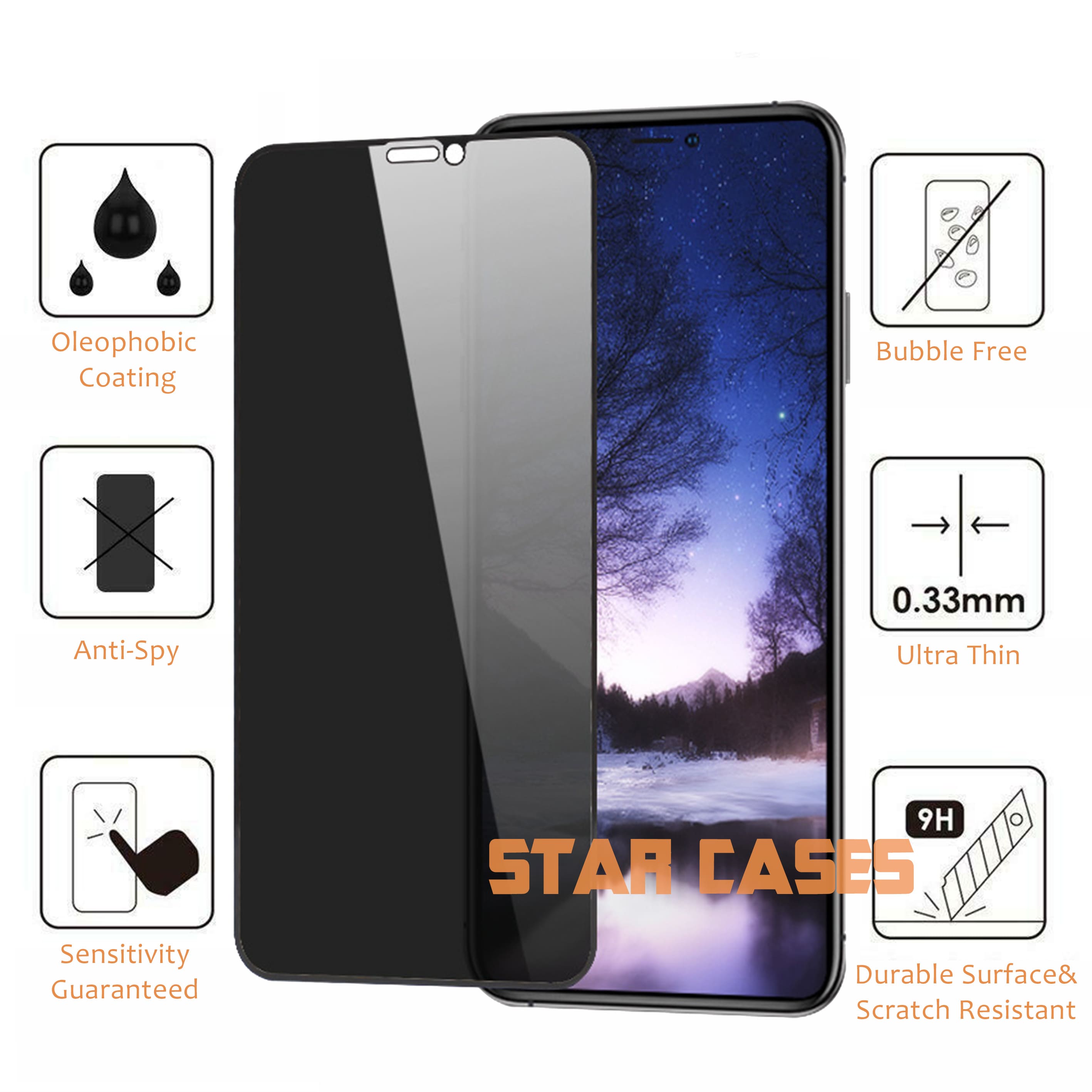 iPhone 25 Packs Privacy Tempered Glass Screen Protector
