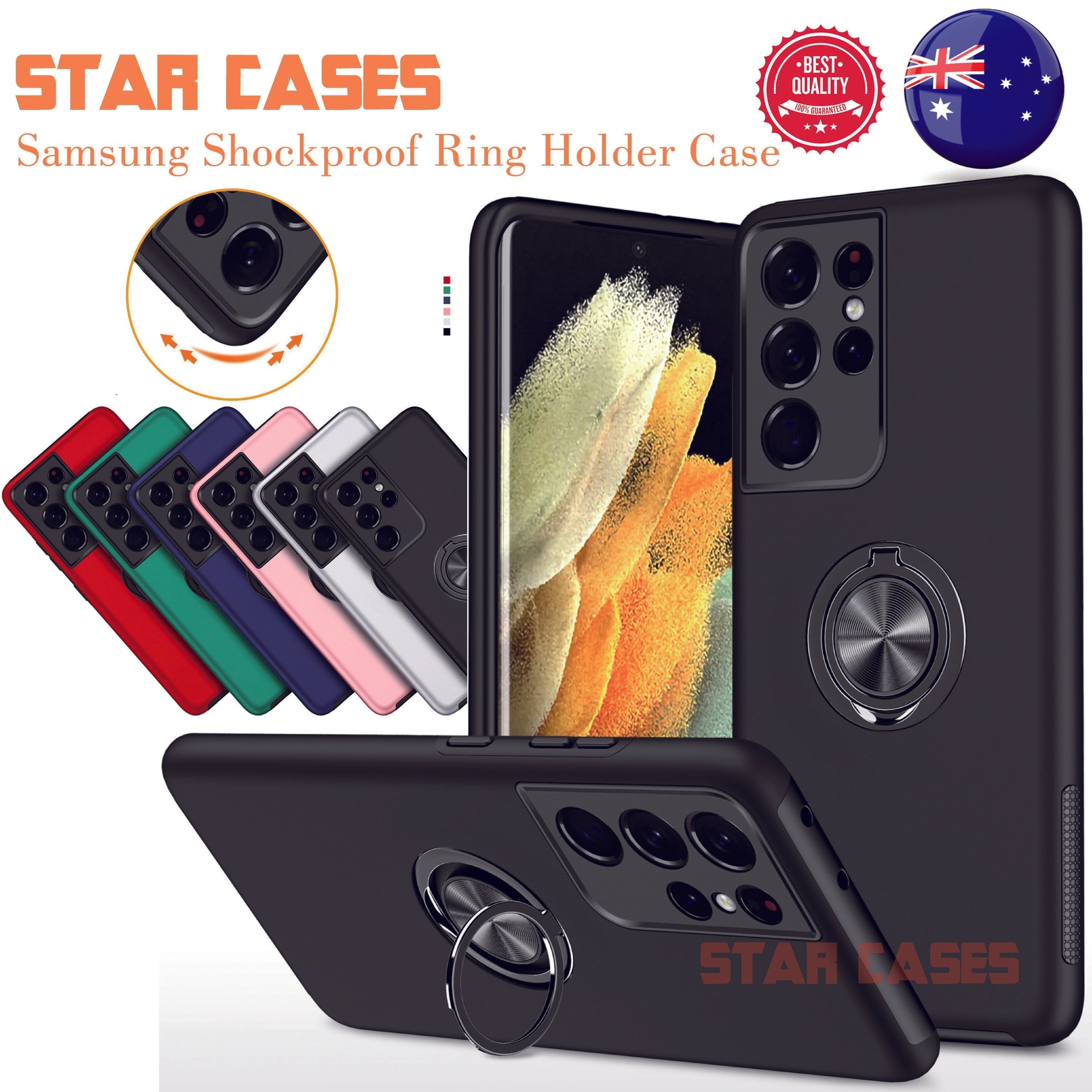 Samsung A14 Series Hybrid Magnetic Ring Holder Case