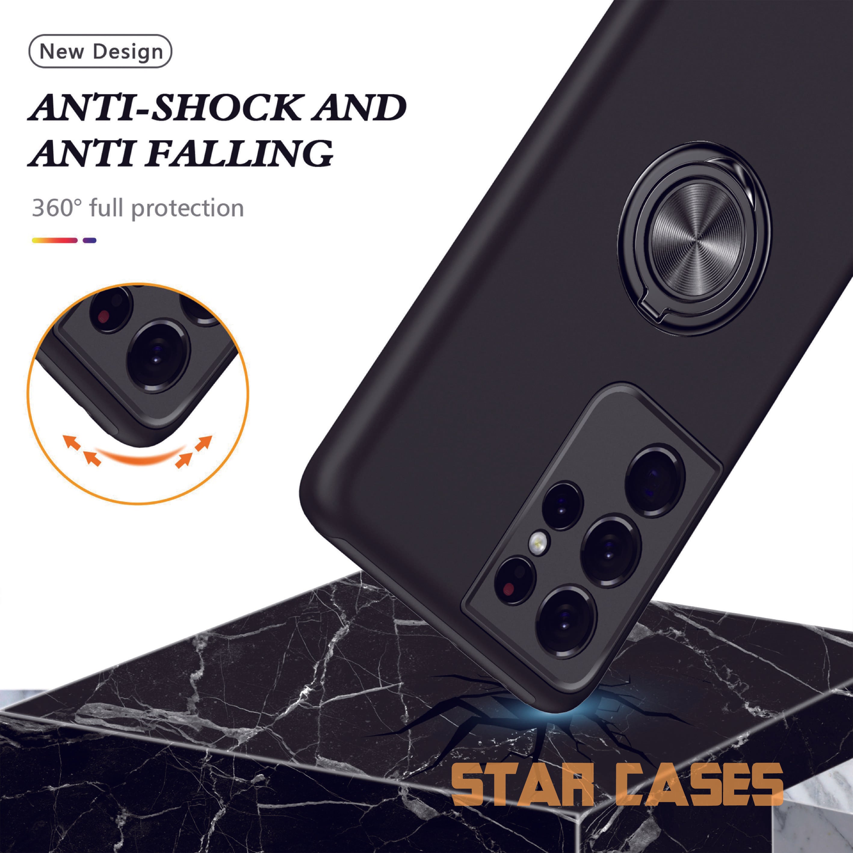 Samsung S22 Plus Shockproof Magnetic Ring Holder Case