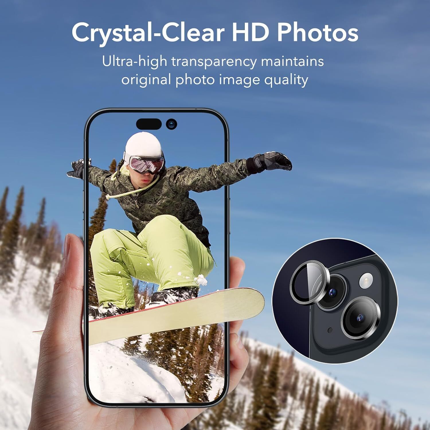 iPhone Camera Lens Metal Ring Glass Screen Protector
