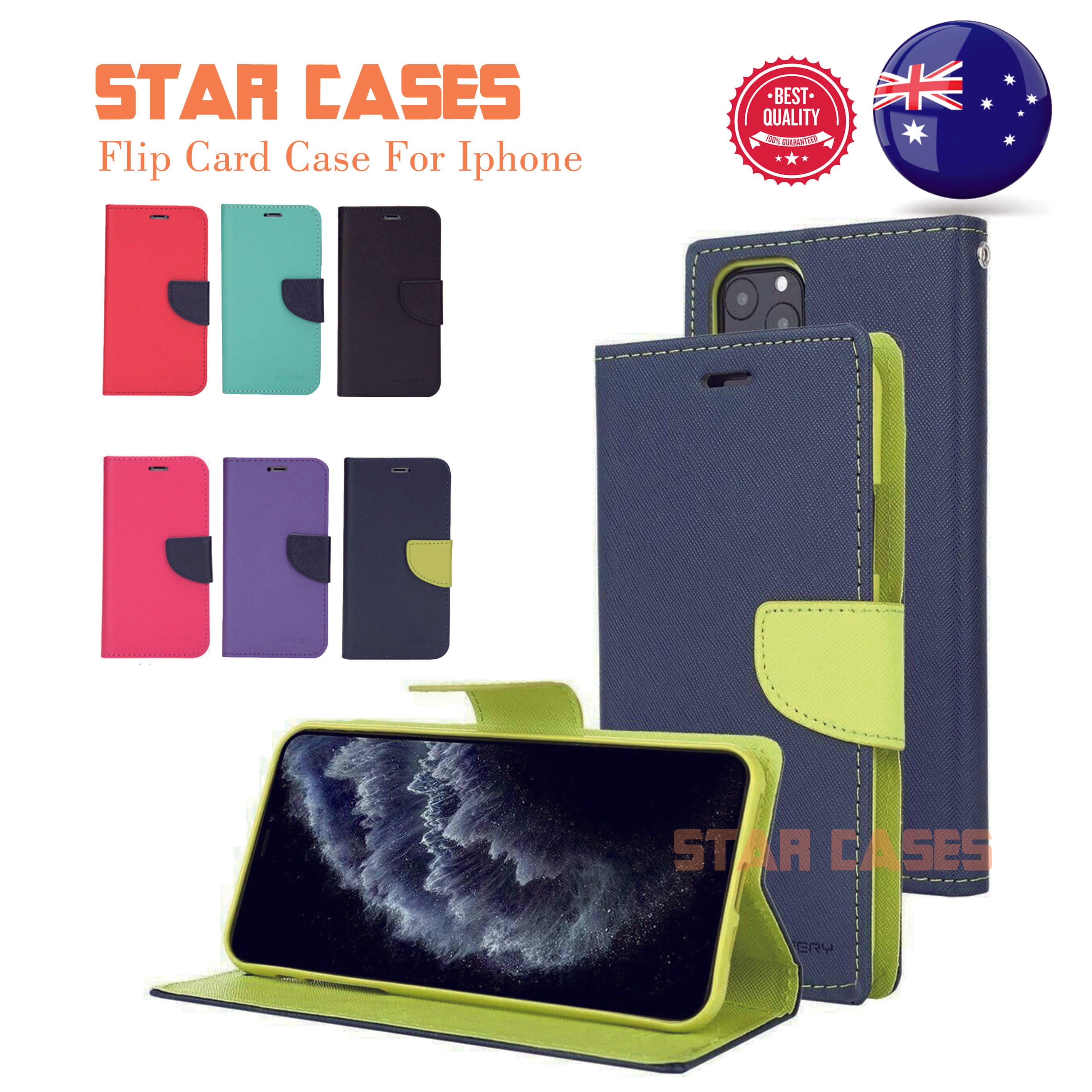 iPhone XR Leather Flip Wallet Cover