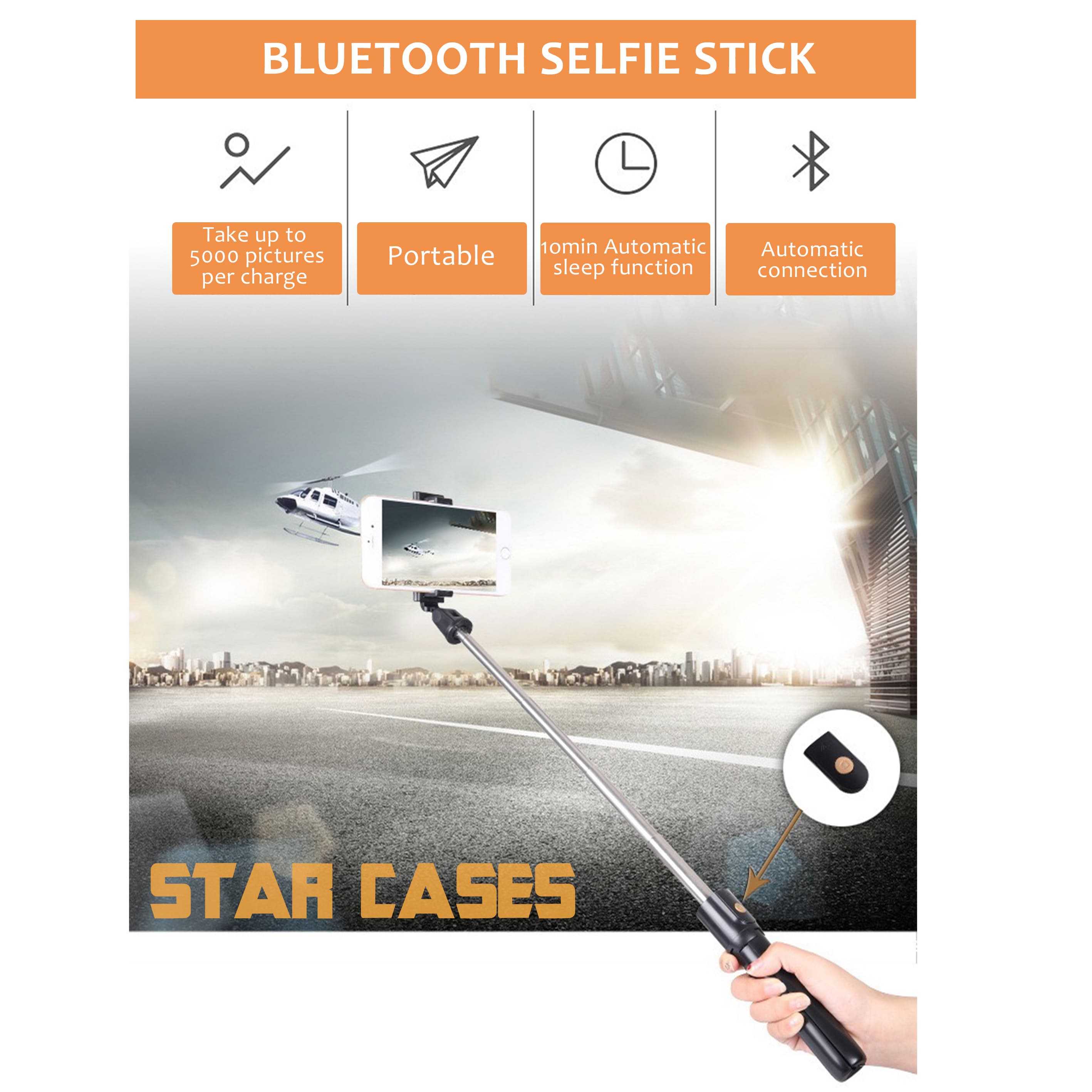 K10S (With Light) Unipod Bluetooth Selfie Stick Tripod
