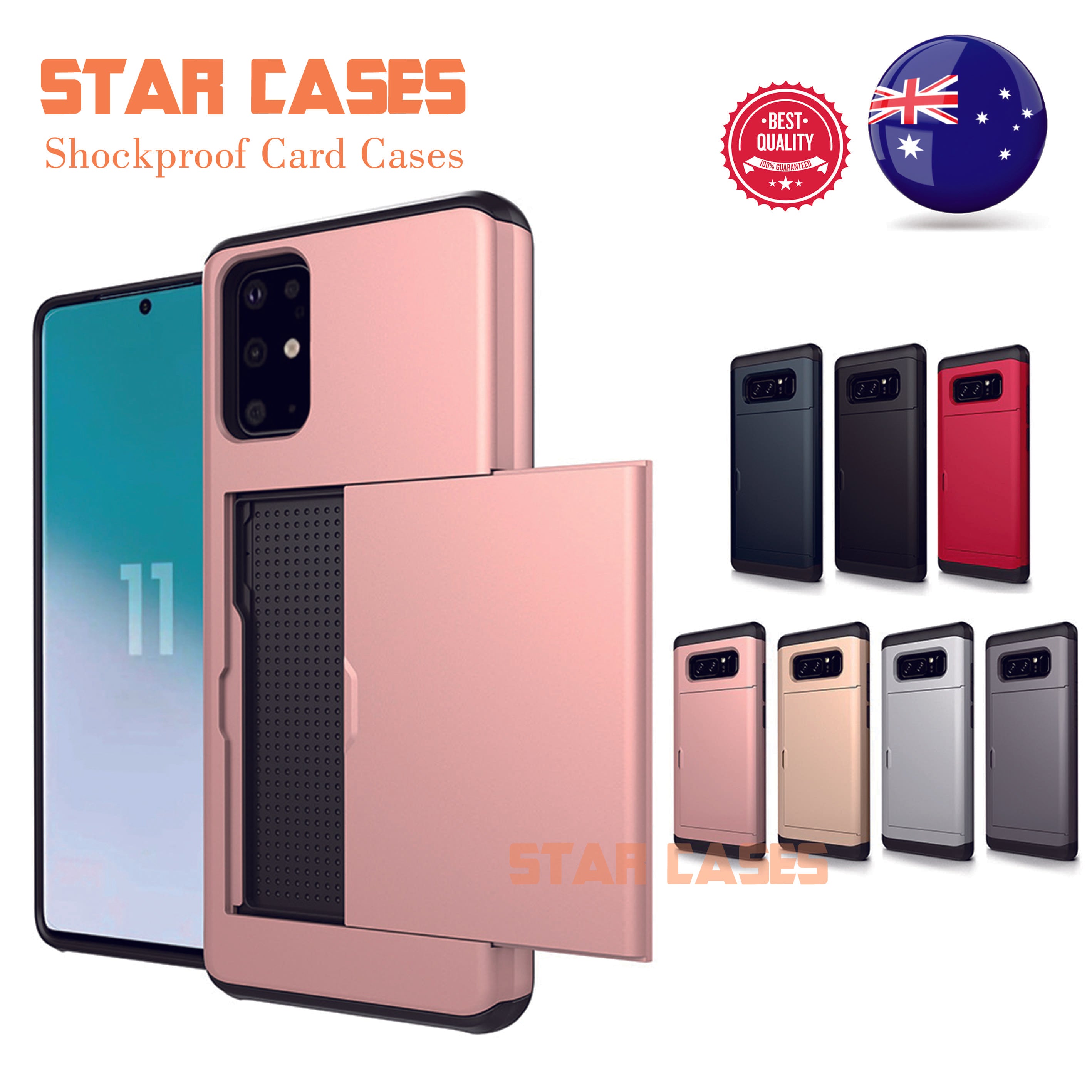 Samsung Note20 Heavy Duty Back Slide Card Case
