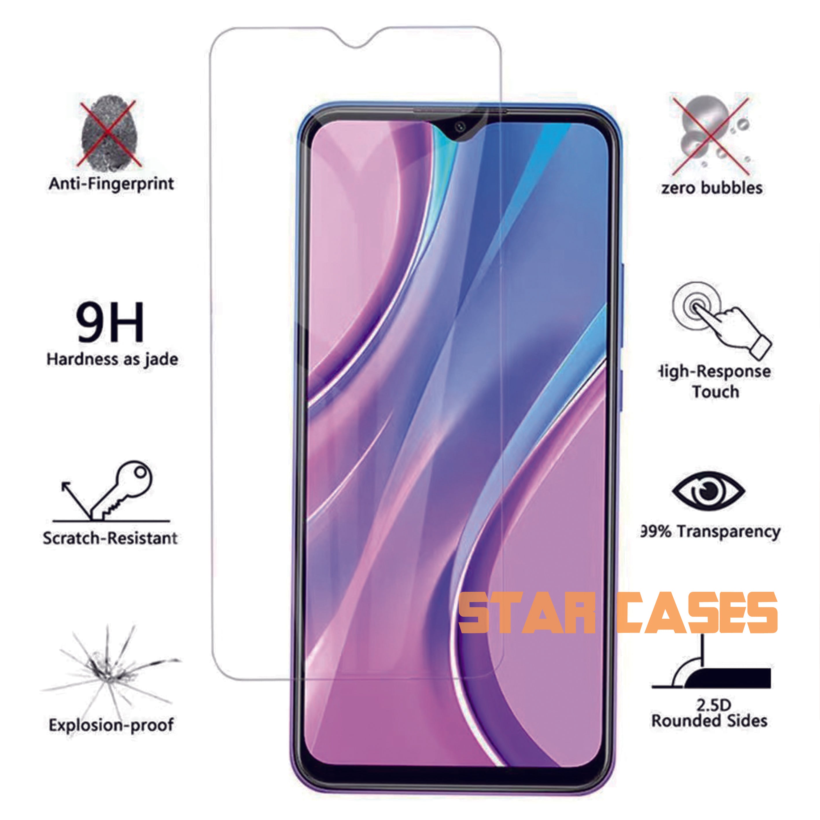 Samsung A Series Front Tempered Glass Screen Protector