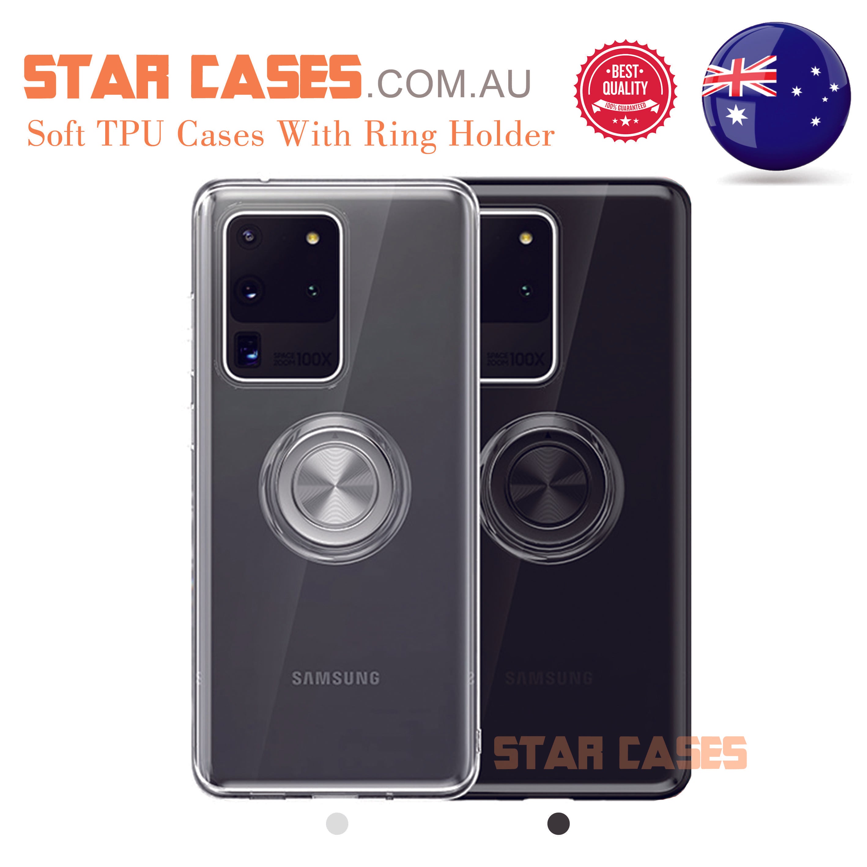 Samsung S20 Ultra Clear Ring Holder Soft Case