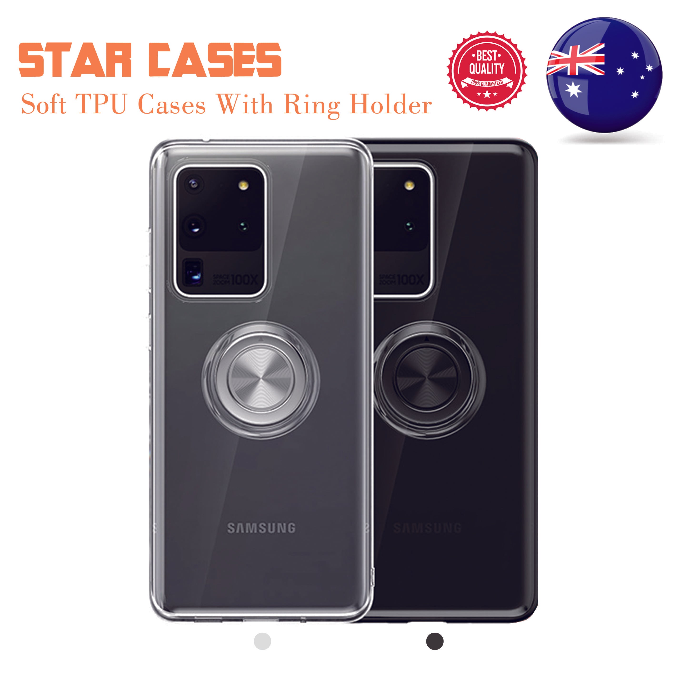 Samsung S20 Clear Ring Holder Soft Case