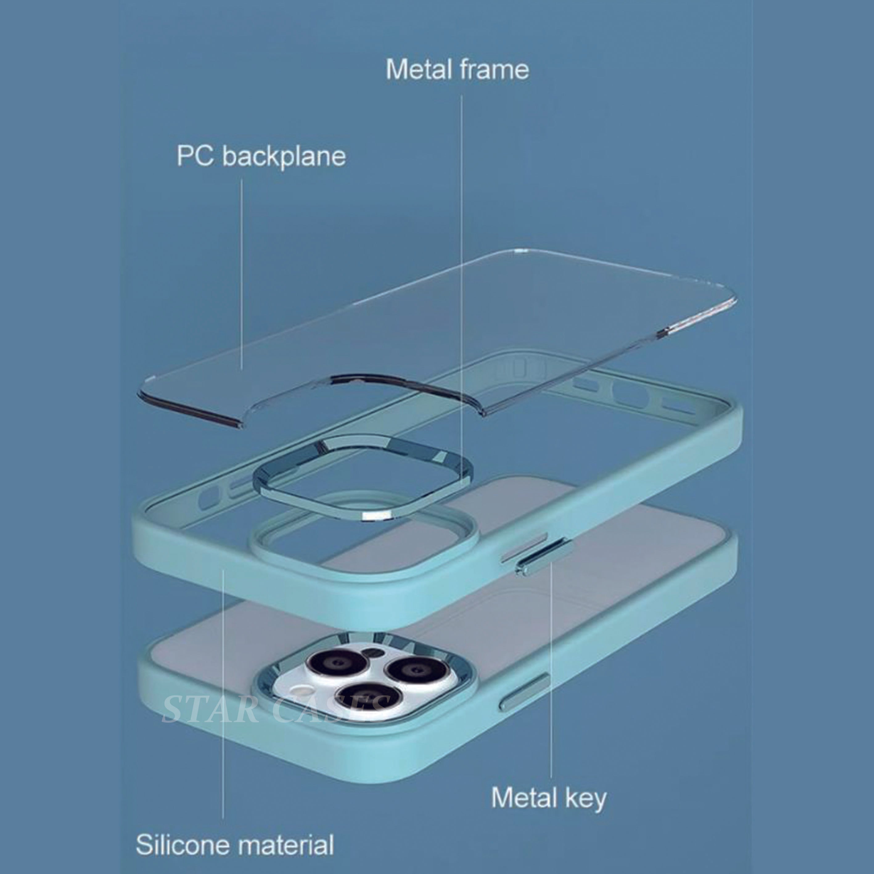 iPhone 11 Hybrid Metal Camera Transparent Case