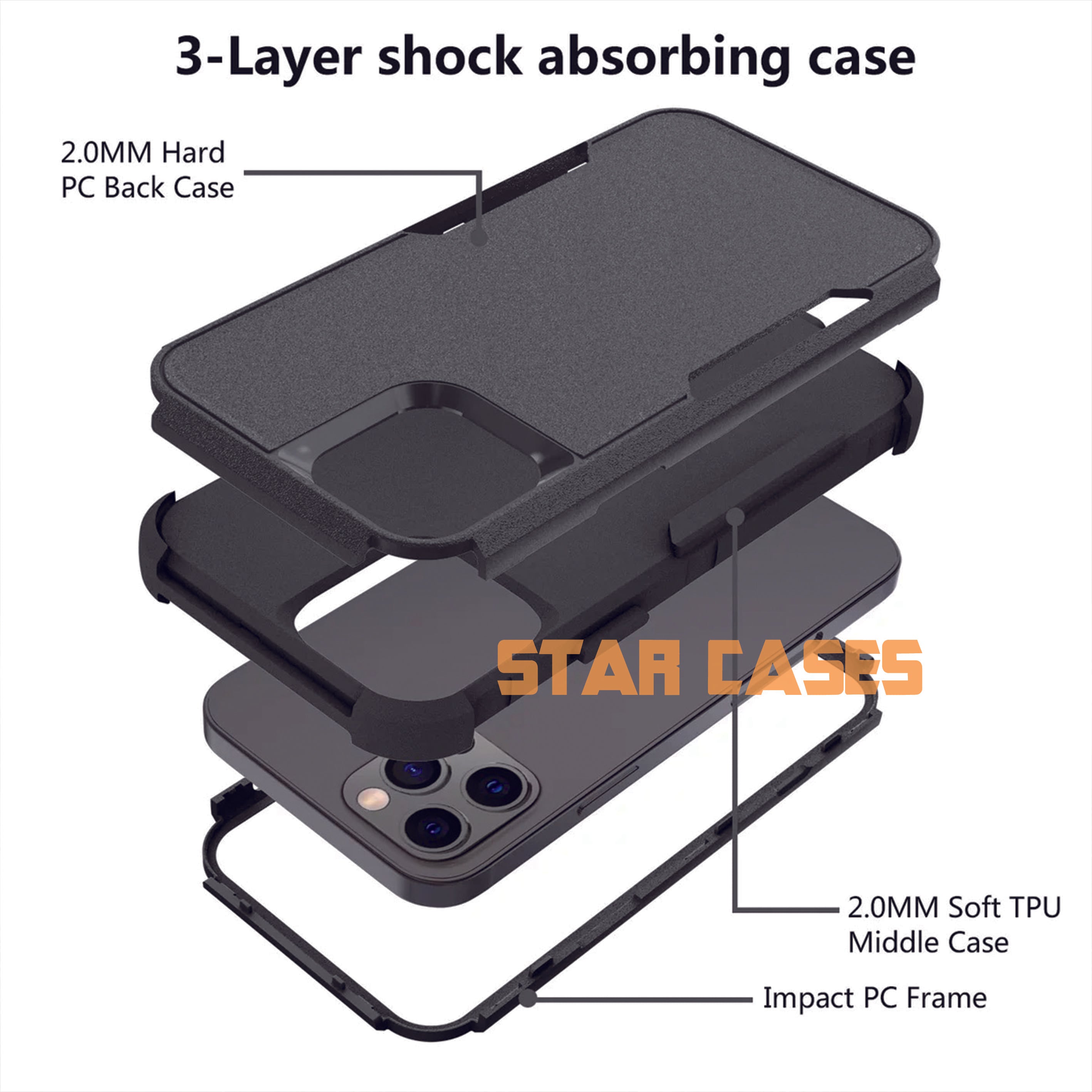 iPhone 13 Pro Hybrid Shockproof Commuter Cas