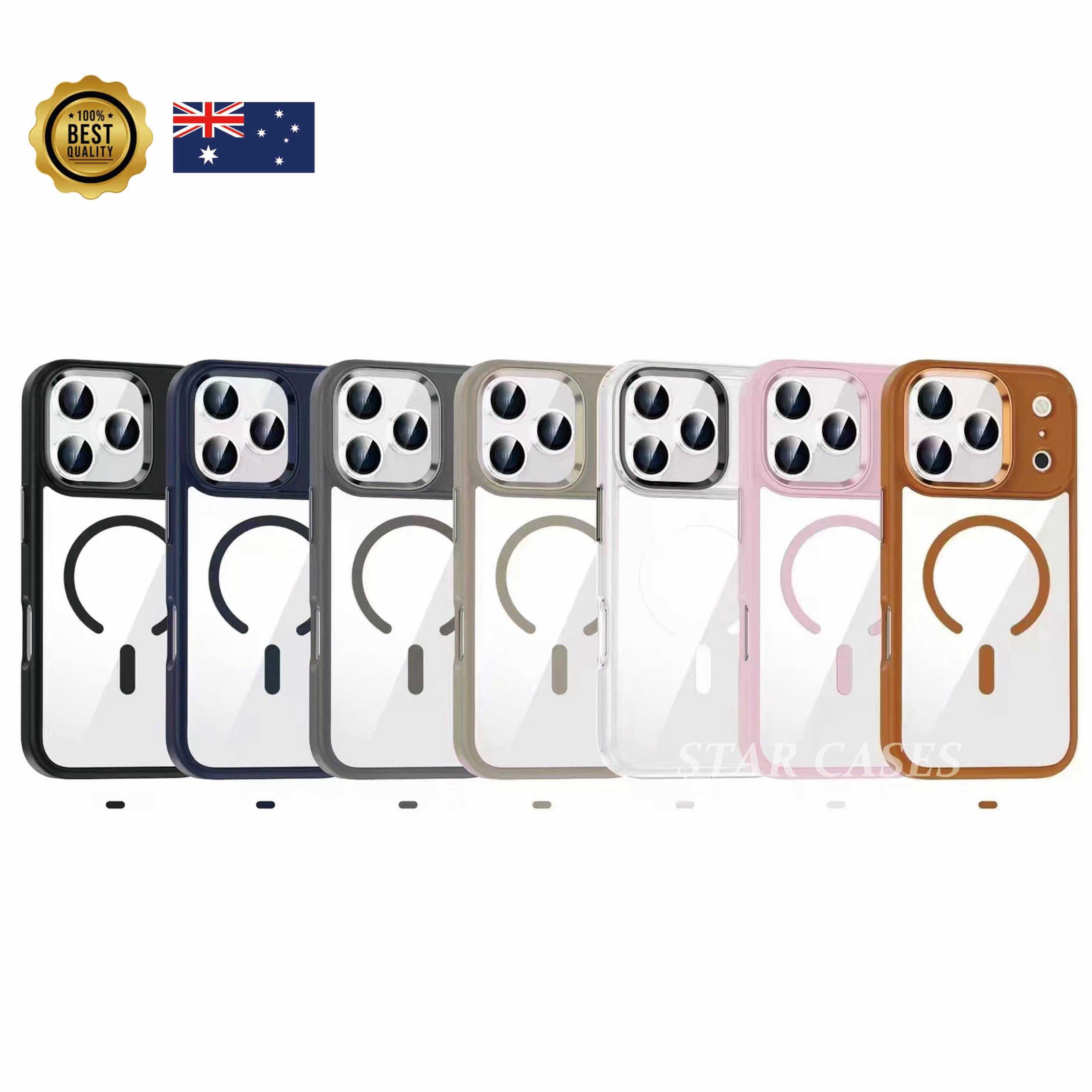 iPhone 17 Magsafe Hybrid Metal Camera Transparent Case