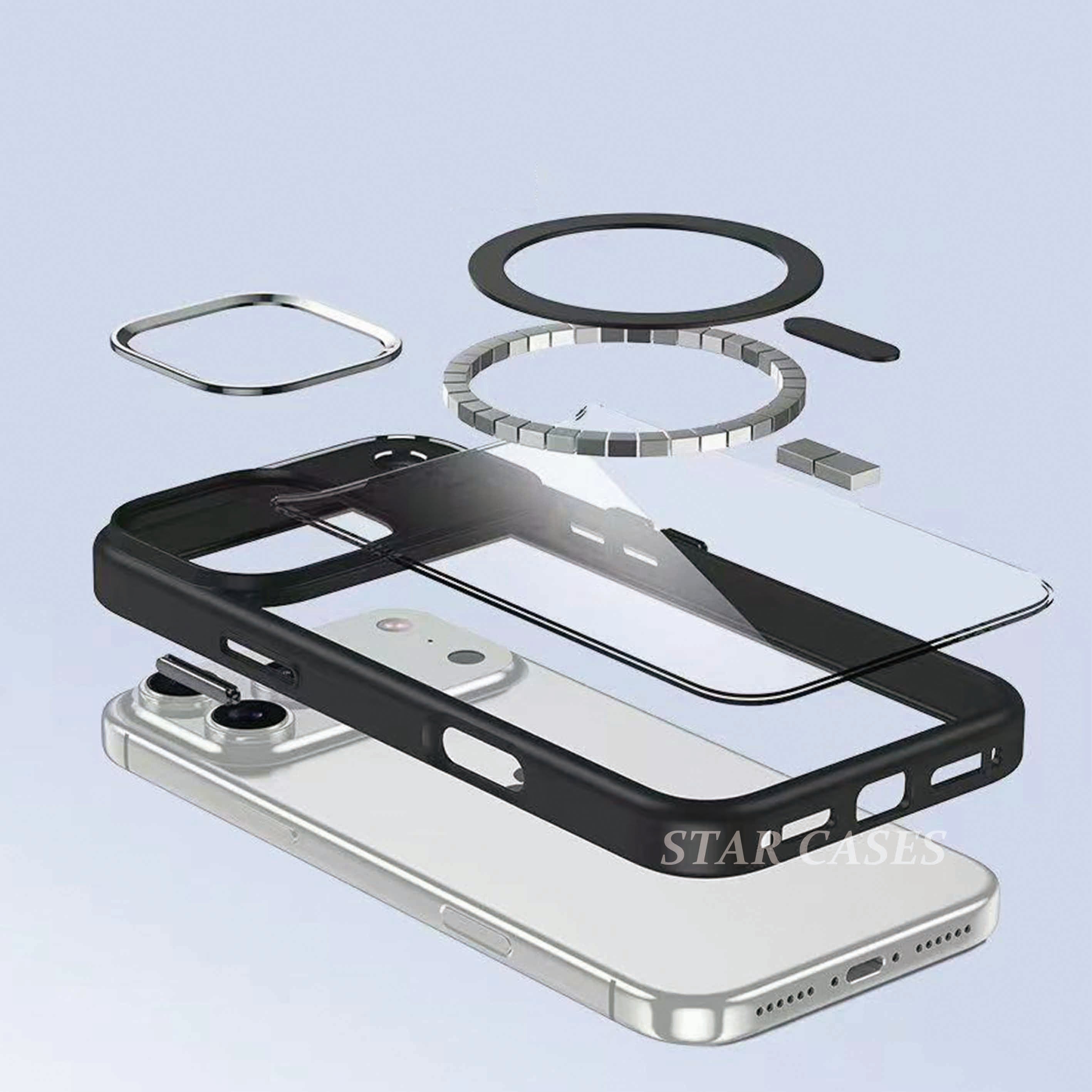 iPhone 17 Magsafe Hybrid Metal Camera Transparent Case