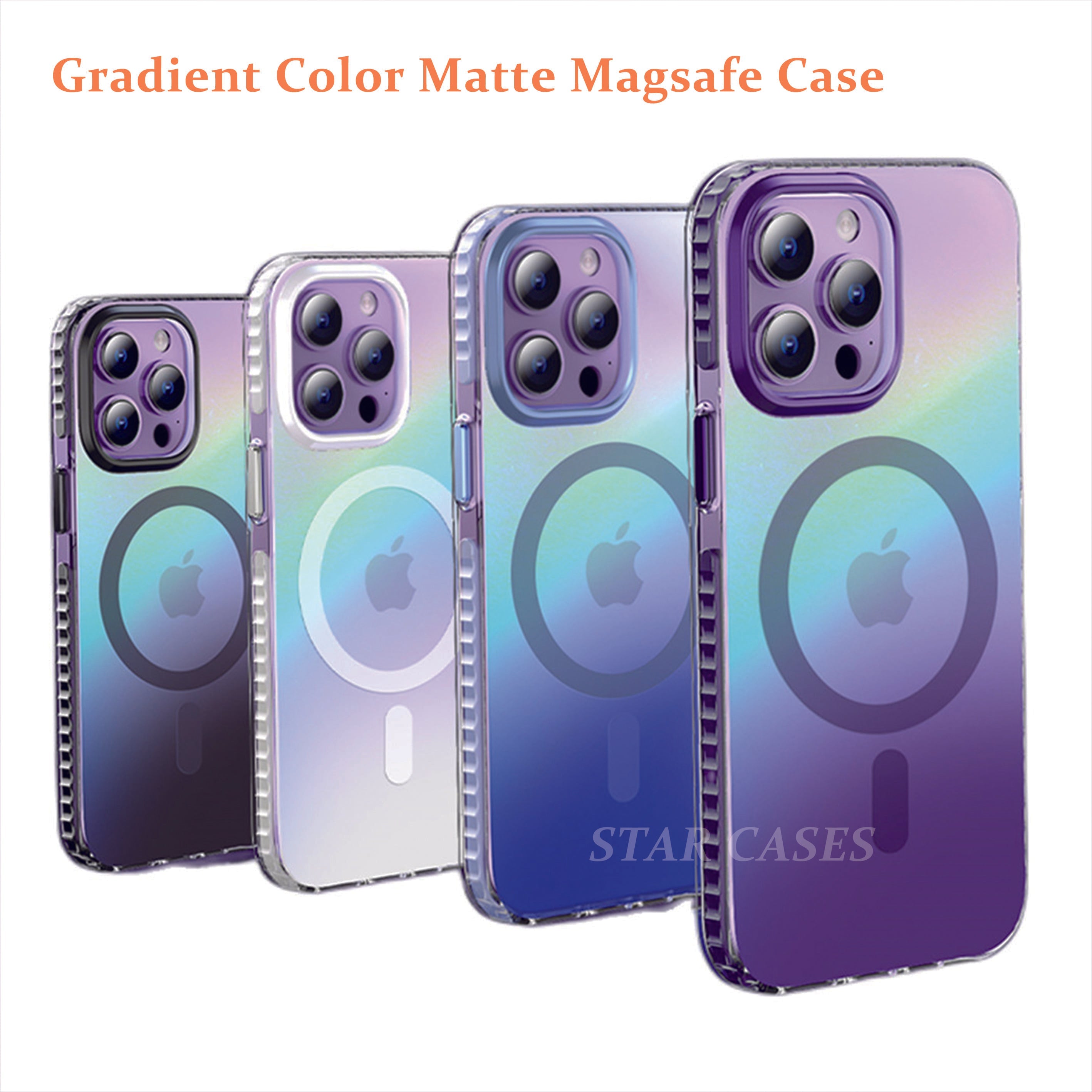 iPhone 15 Pro Max Gradient Color Matte Magsafe Case
