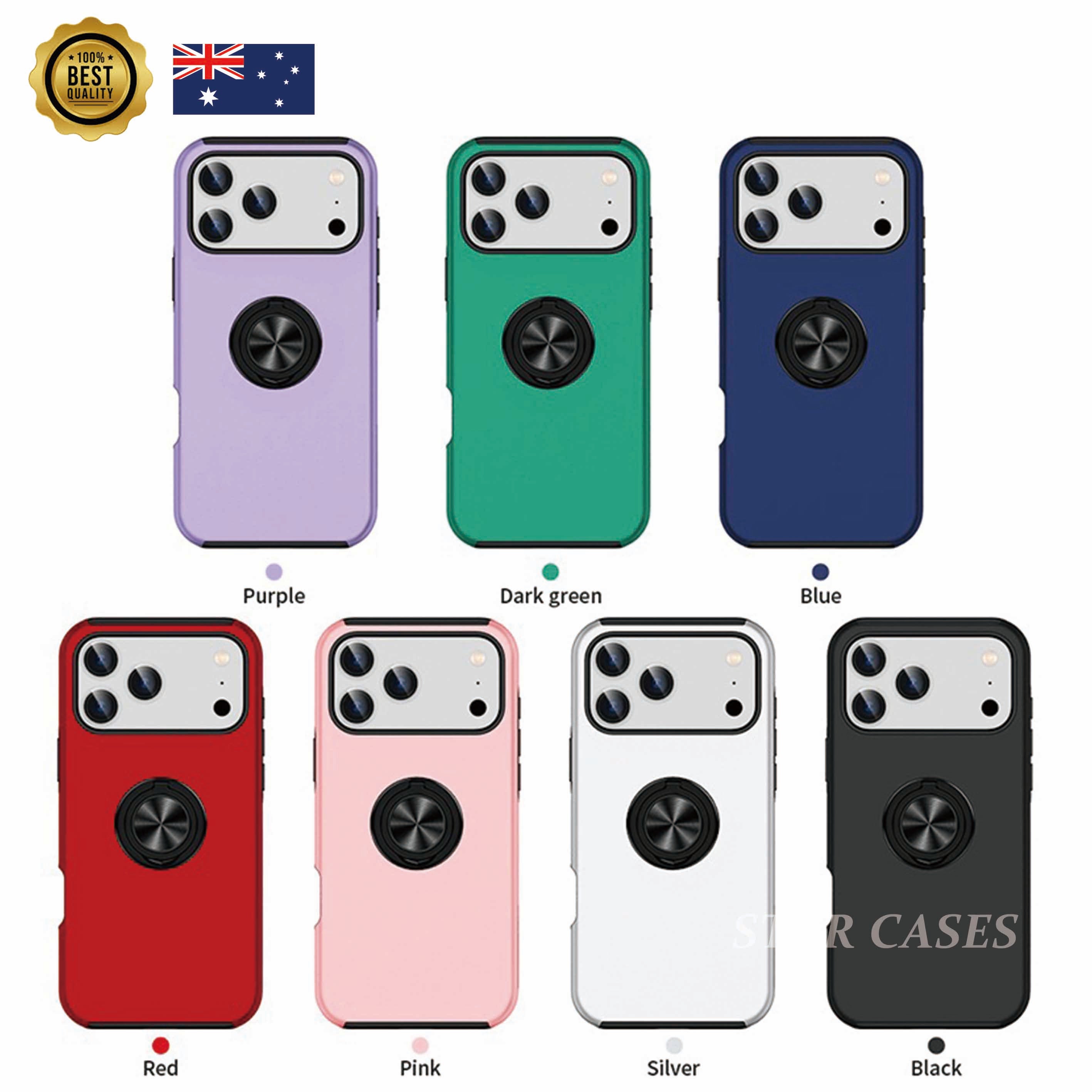 iPhone 17 Shockproof Magnetic Ring Holder Case
