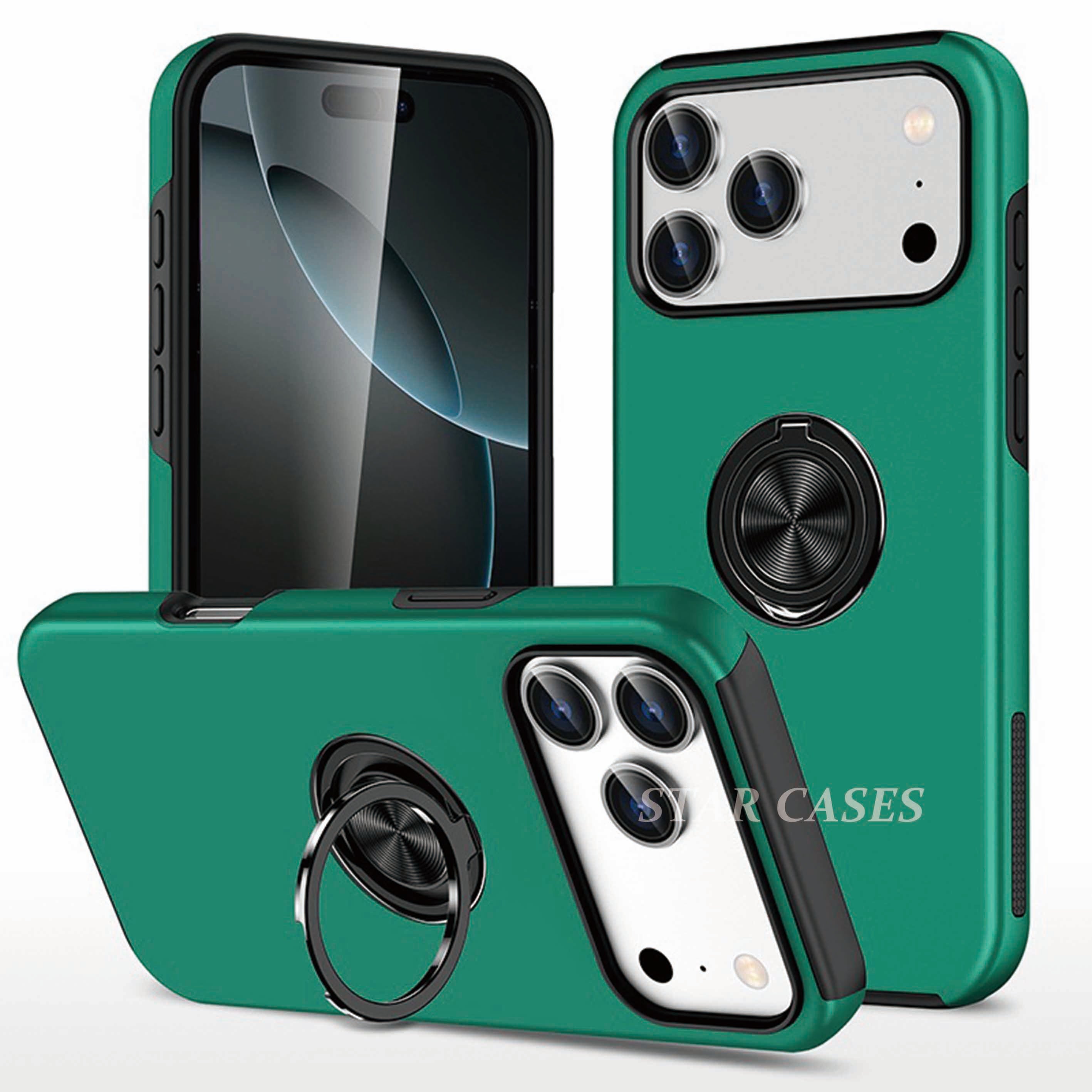iPhone 17 Pro Max Shockproof Magnetic Ring Holder Case