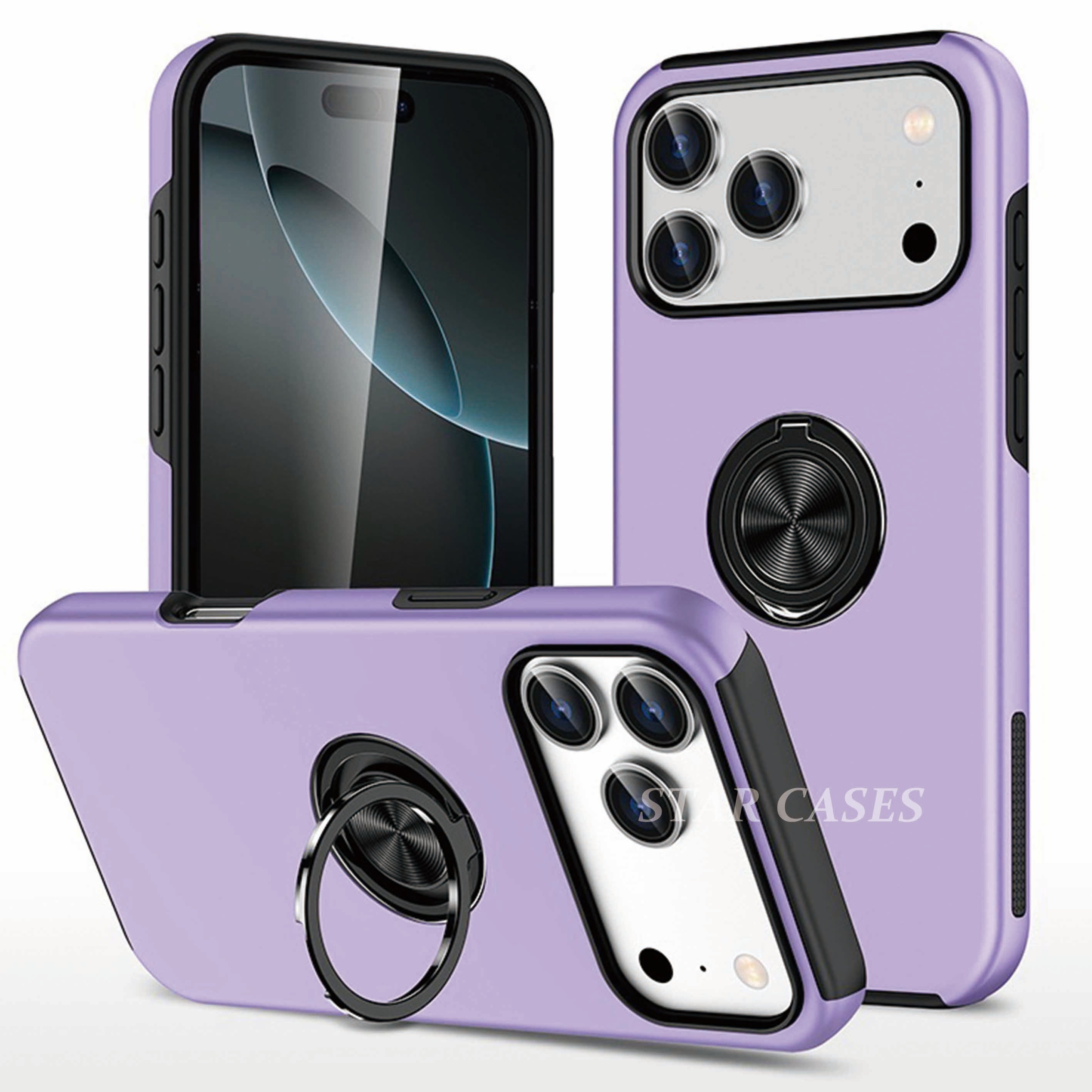iPhone 17 Pro Max Shockproof Magnetic Ring Holder Case