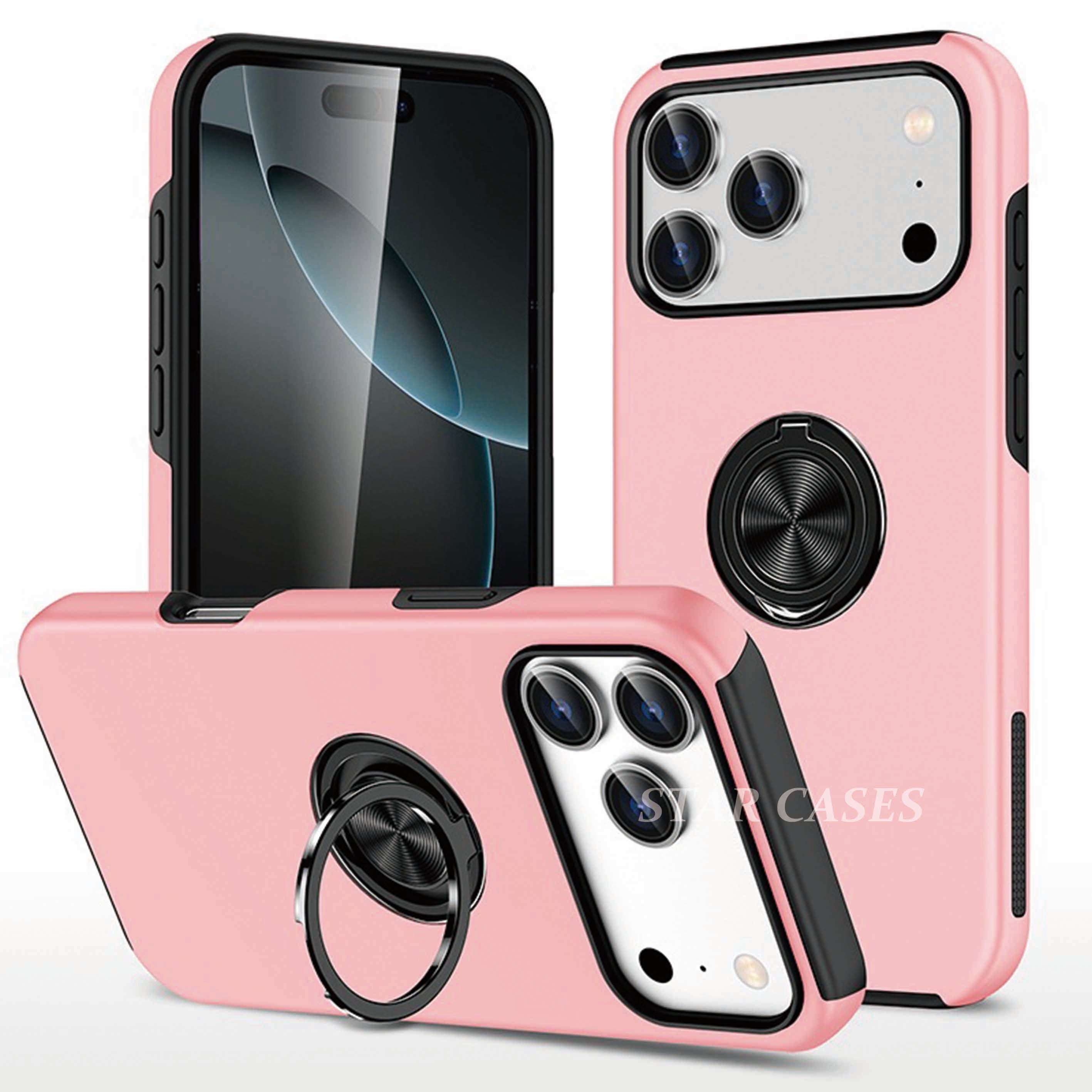 iPhone 17 Pro Max Shockproof Magnetic Ring Holder Case