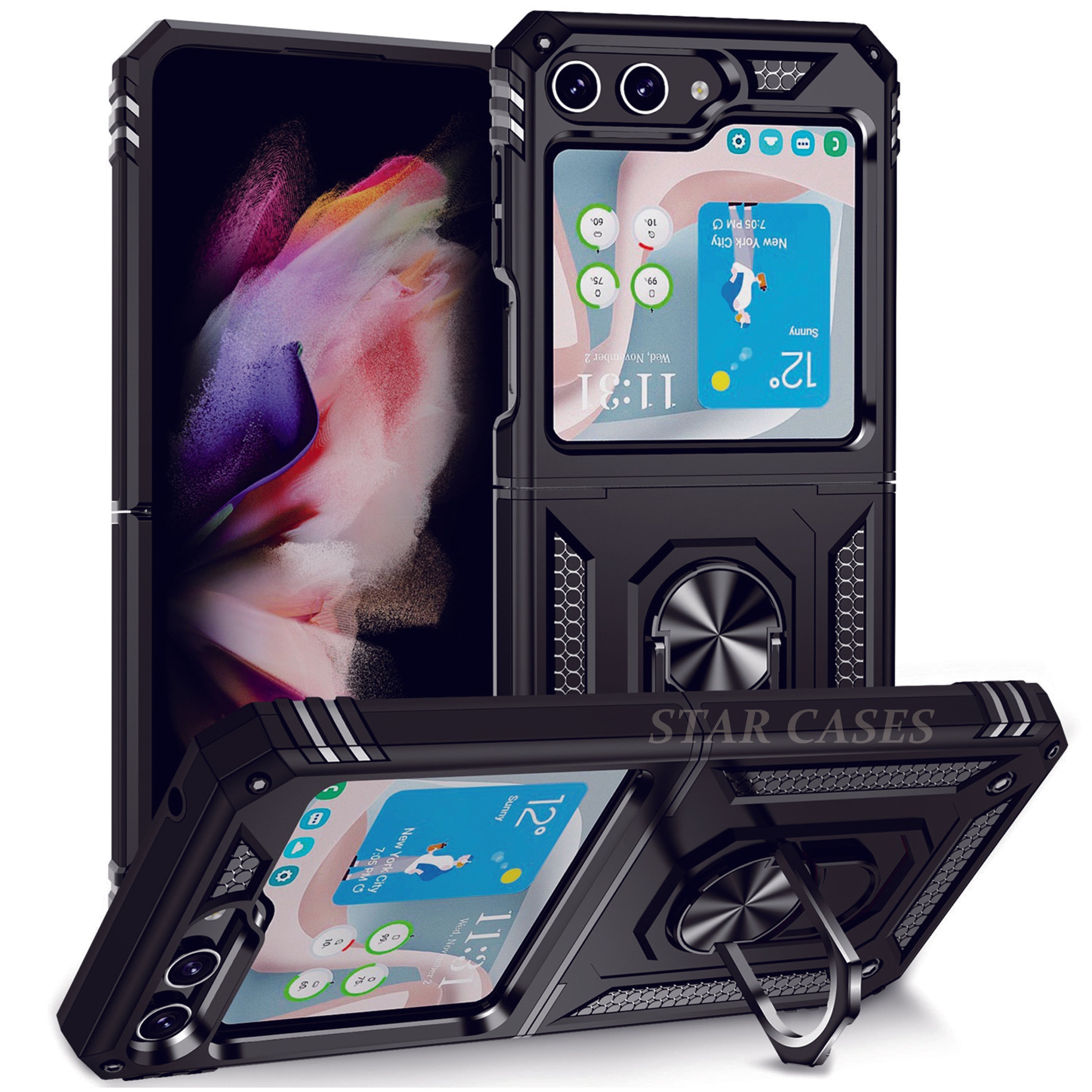 Samsung Z Flip 4 Military Ring Holder Magnetic Case