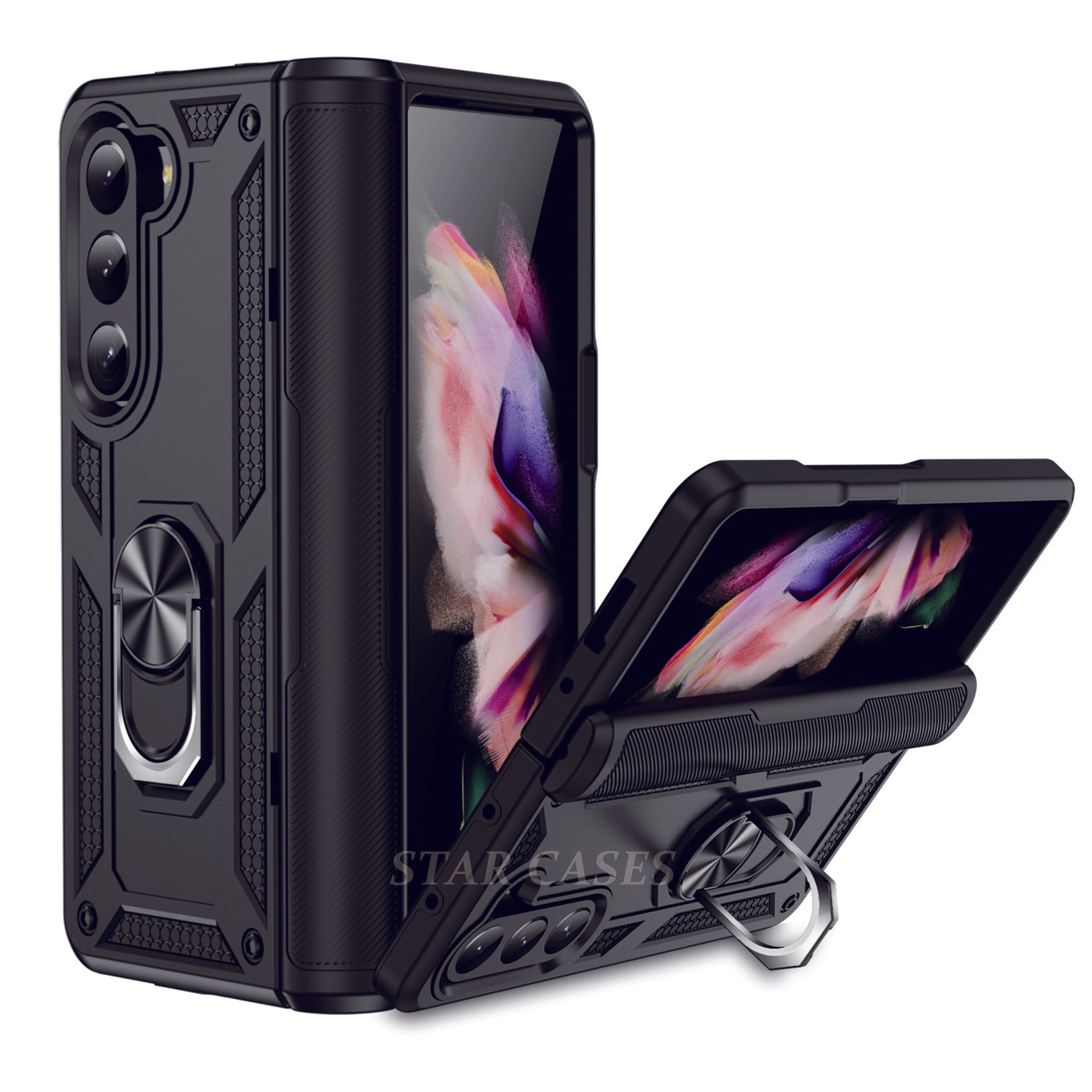 Samsung Z Fold 3 Military Ring Holder Magnetic Case
