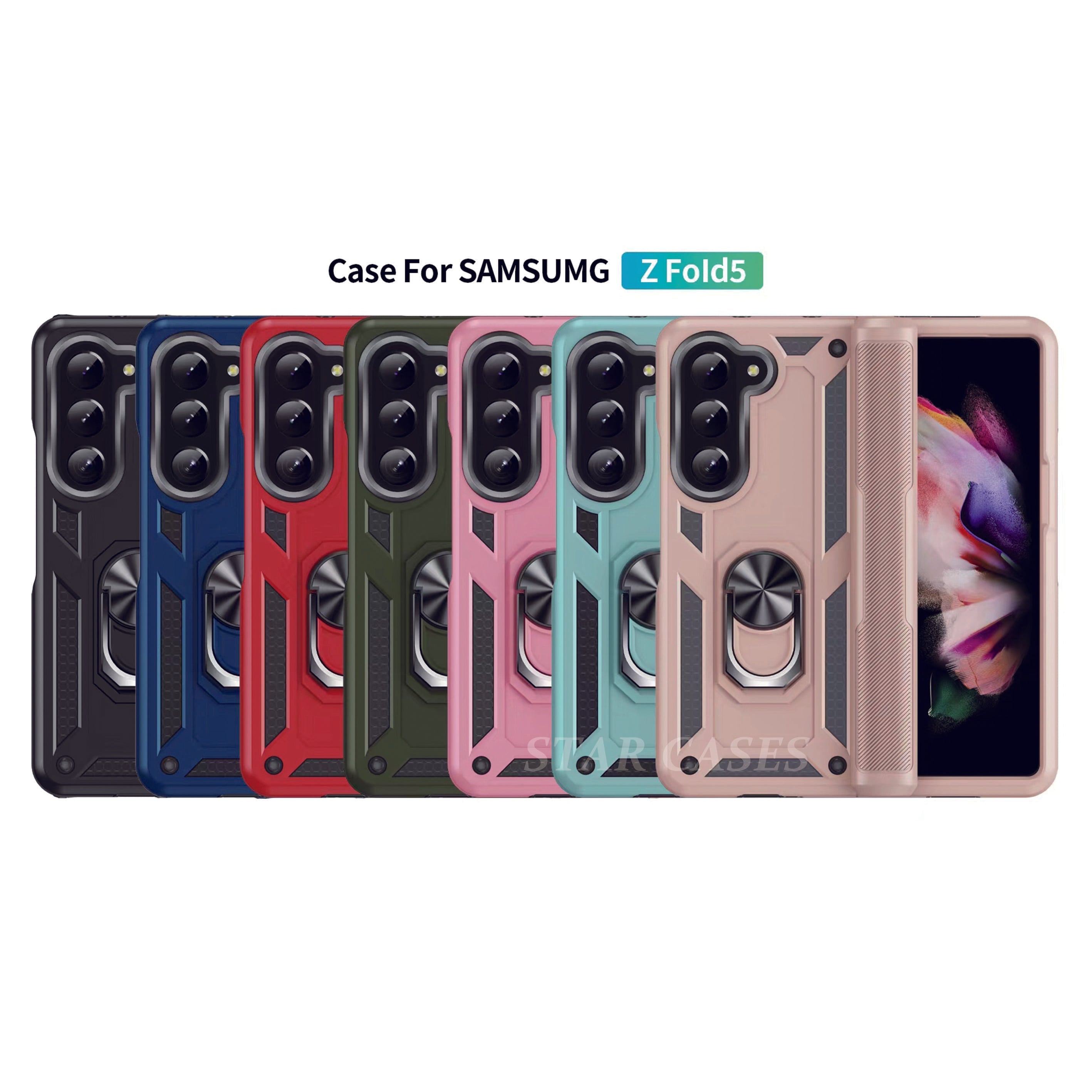 Samsung Z Fold 6 Military Ring Holder Magnetic Case