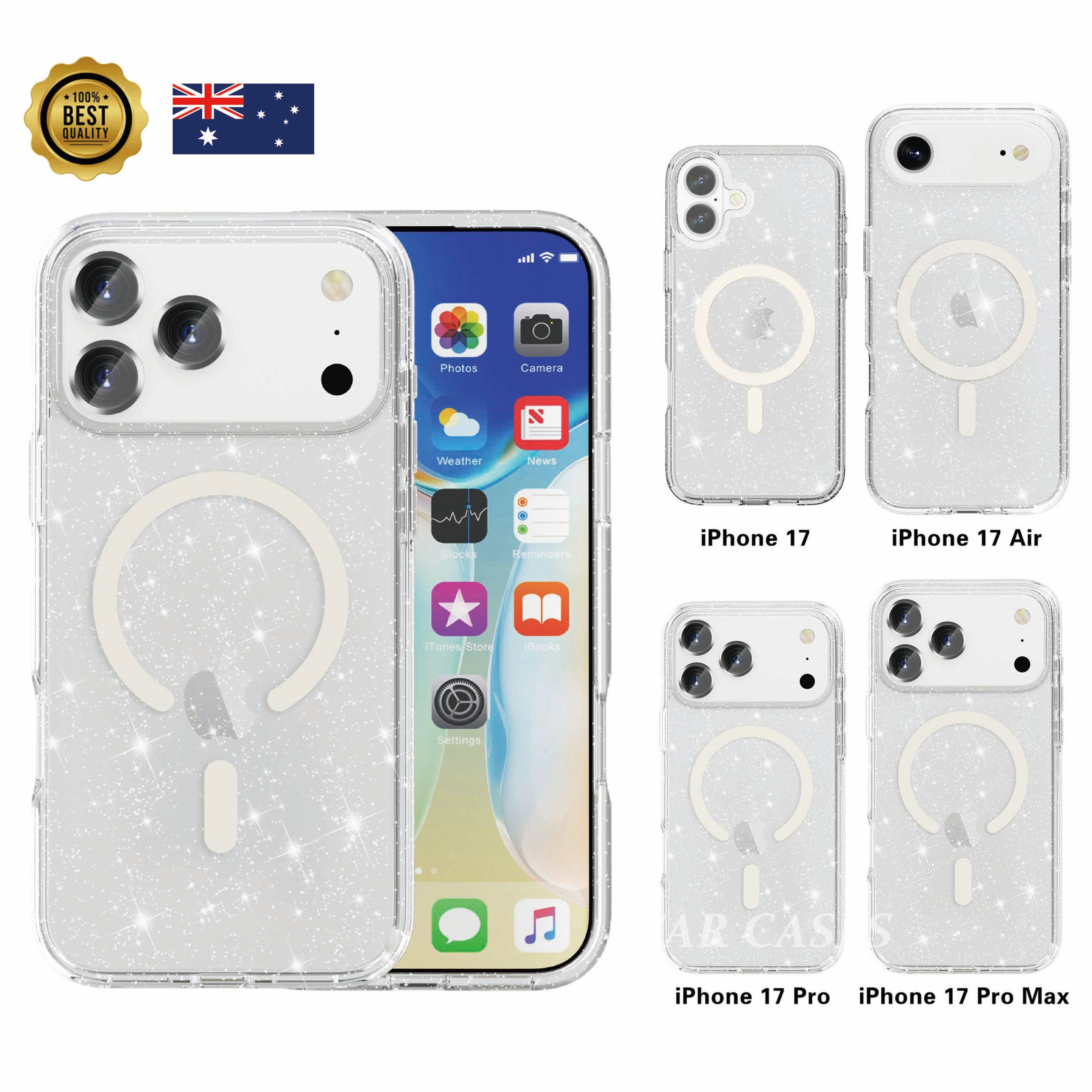 iPhone 17 Air Terminator Magsafe Glitters Hard Clear Case