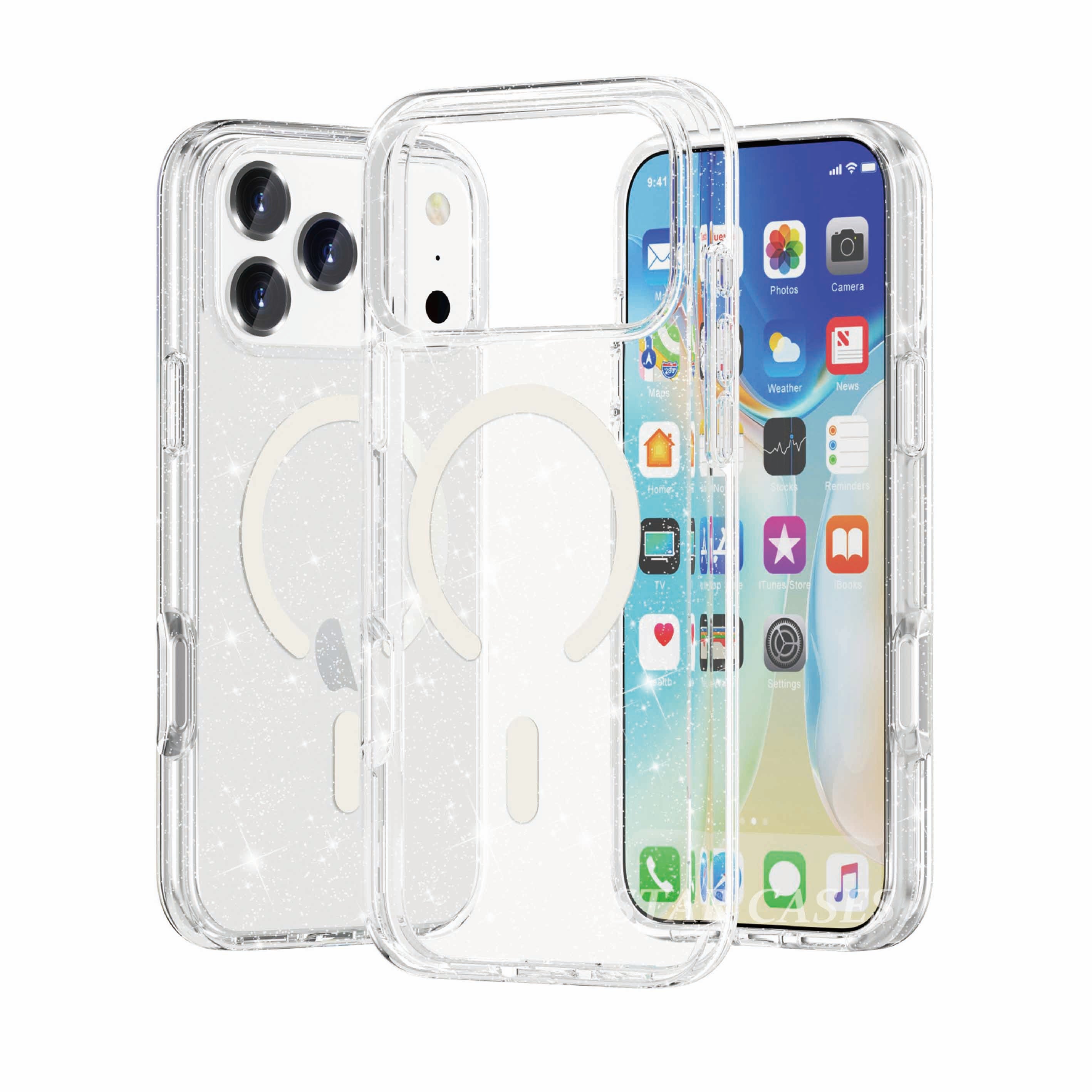 iPhone 17 Pro Max Terminator Magsafe Glitters Hard Clear Case